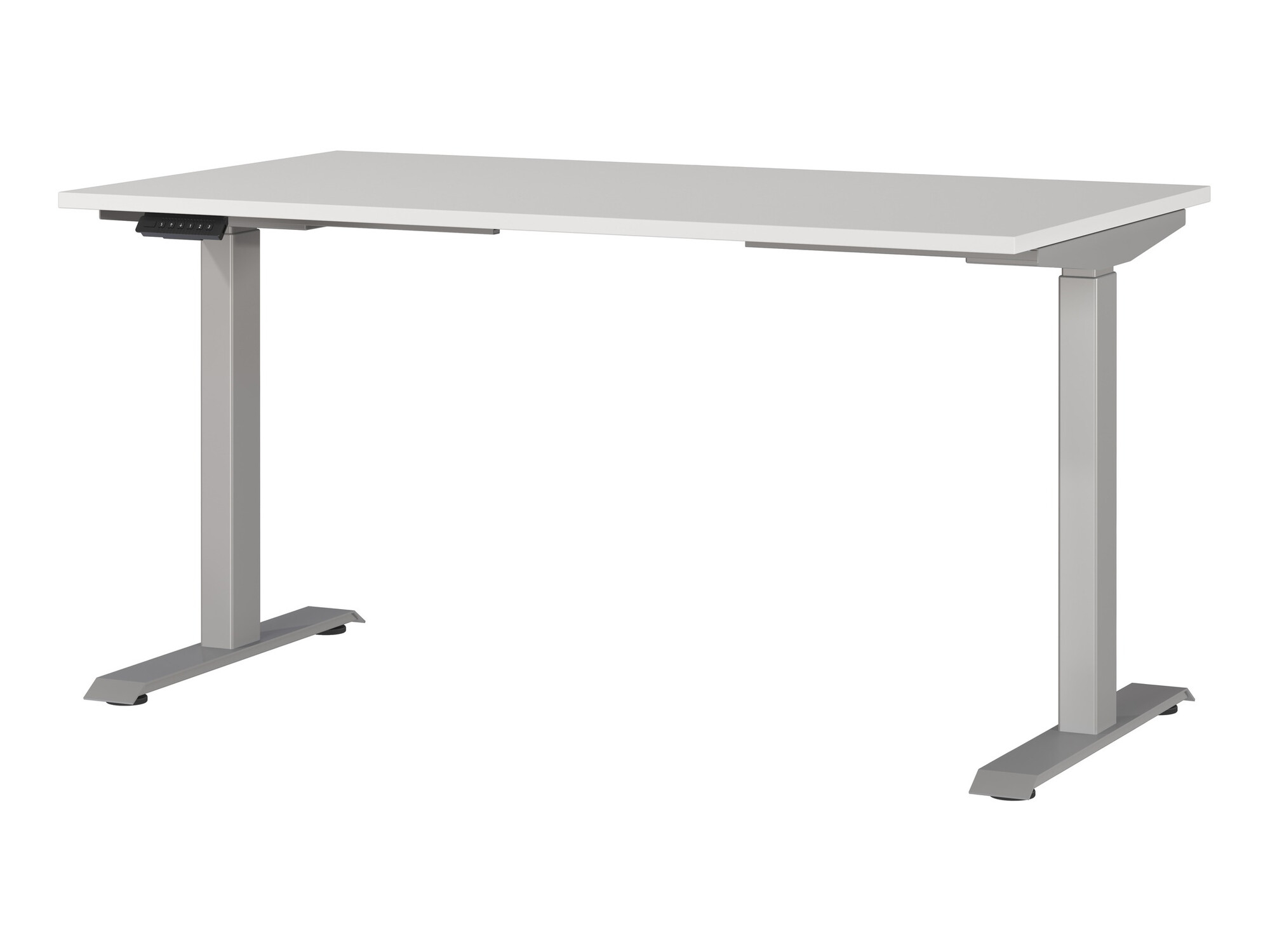 Dvižna pisalna miza Eliromo 117 (Svetlo siva + Srebrna)
