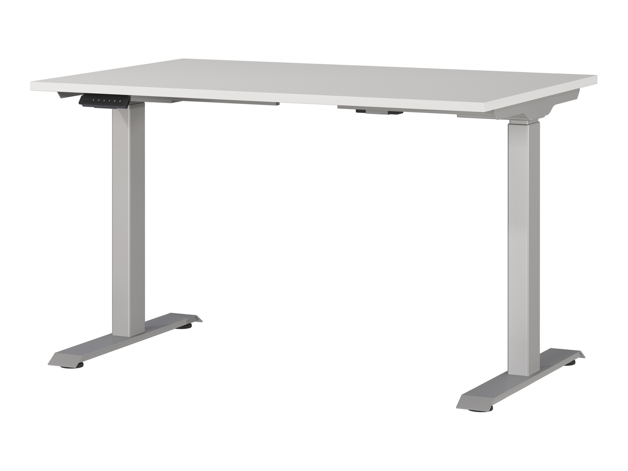 Dvižna pisalna miza Eliromo 118 (Svetlo siva + Srebrna)