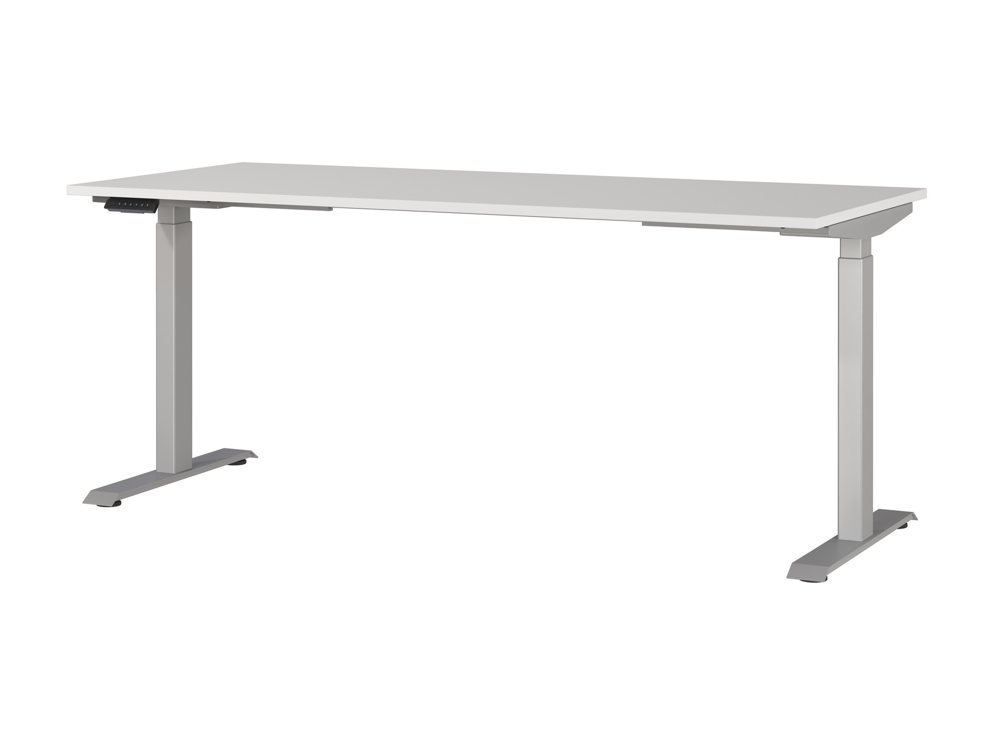 Dvižna pisalna miza Eliromo 120 (Svetlo siva + Srebrna)
