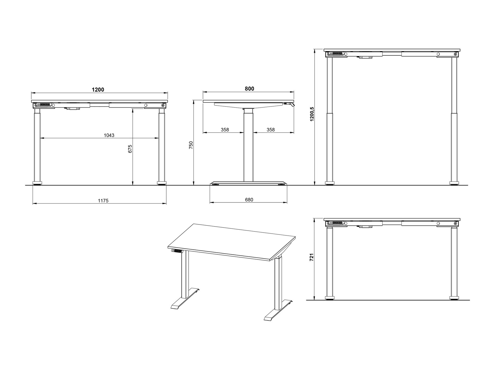 Dvižna pisalna miza Feltoru 112 (Bela)