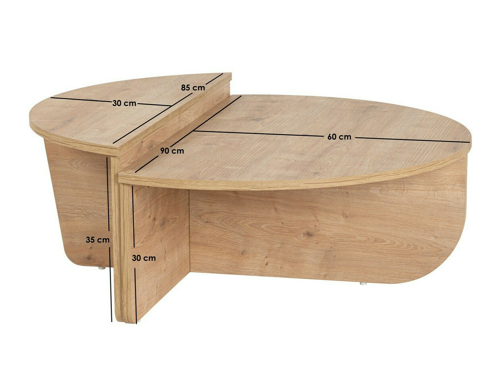 Komplet klubskih mizic Novato 100 (Oreh)