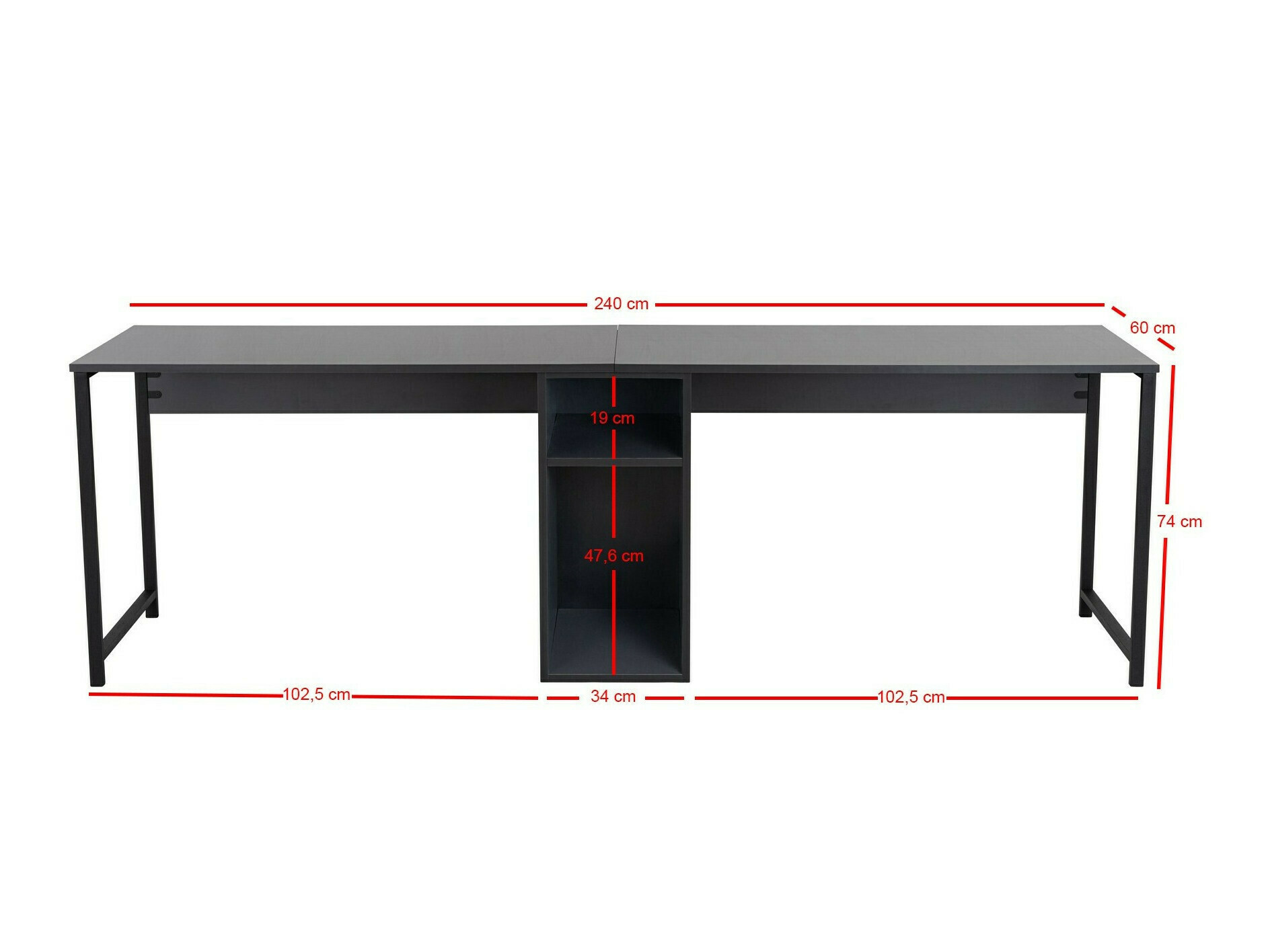 Pisalna miza Novato 101 (Bor + Črna)