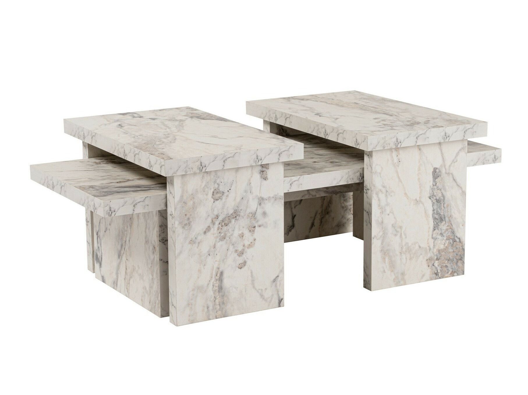 Klubska mizica Novato 103 (Beli marmor)