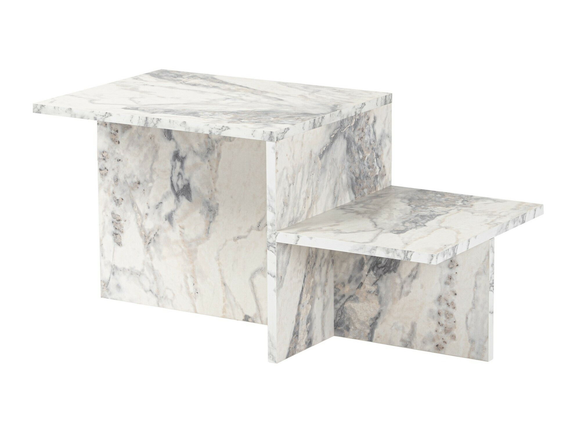 Klubska mizica Novato 104 (Beli marmor)