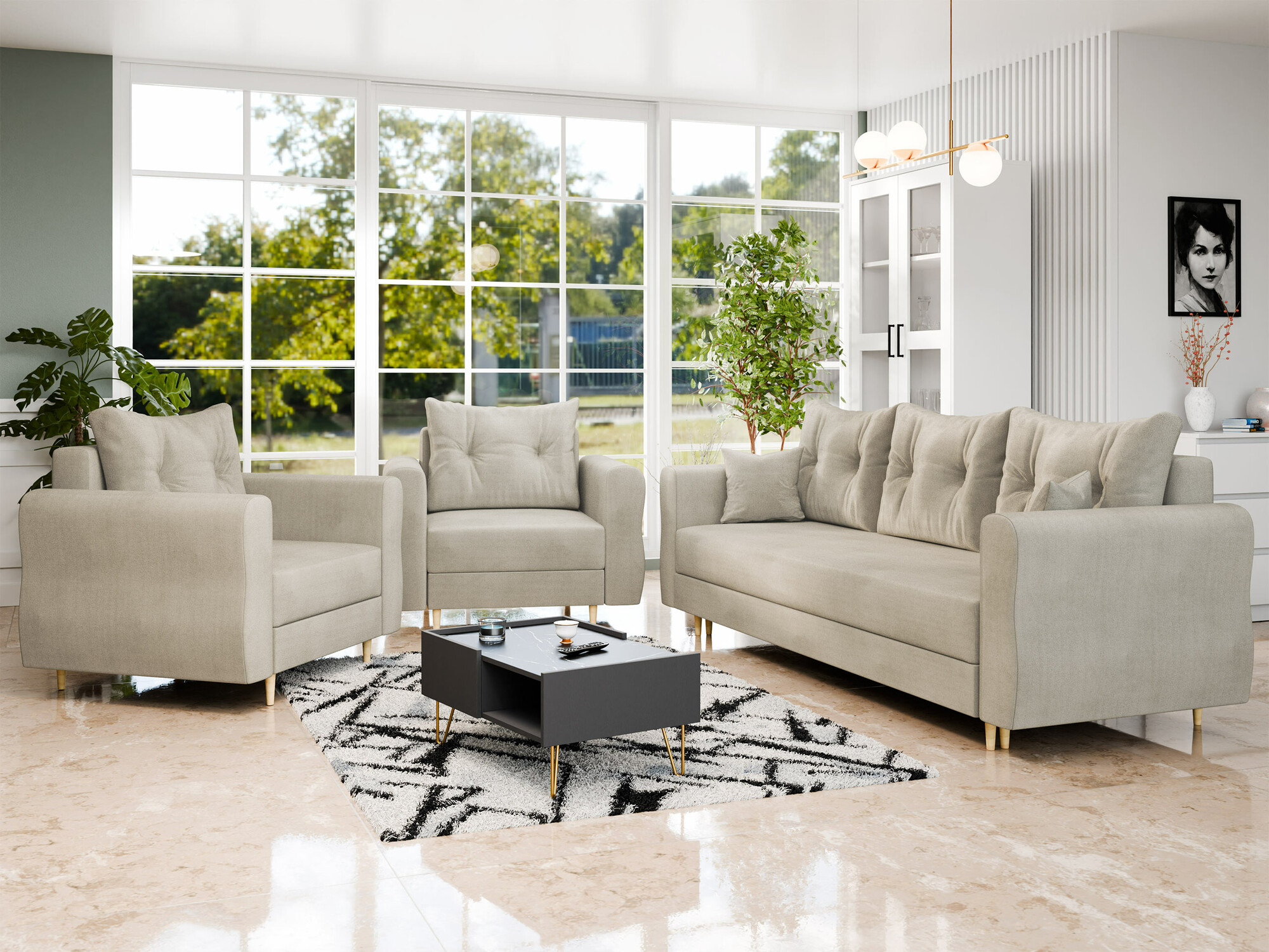 Komplet oblazinjenega pohištva Veldala 106 (Manila 02)