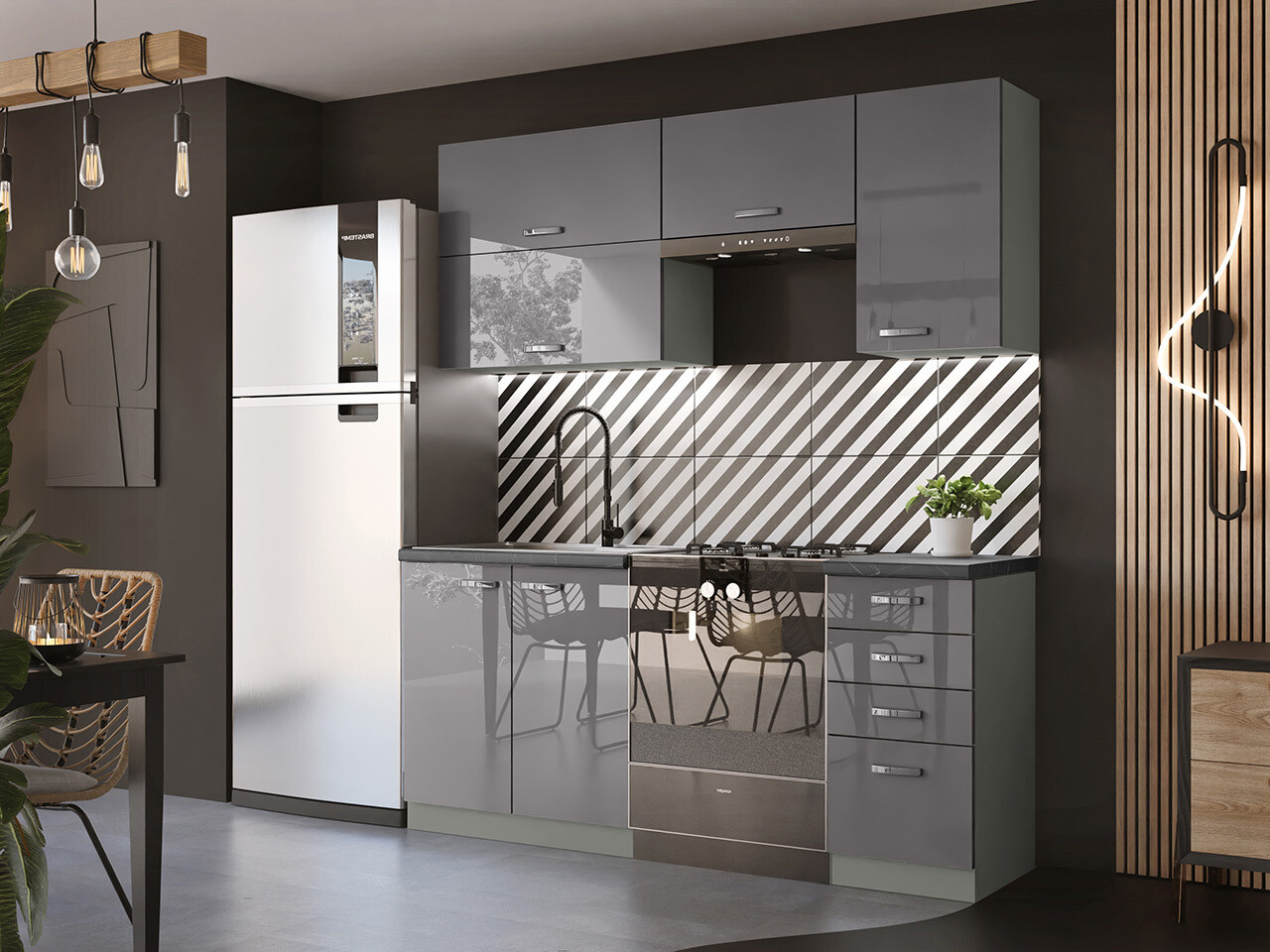 Modularni kuhinjski komplet Multi Grey 125