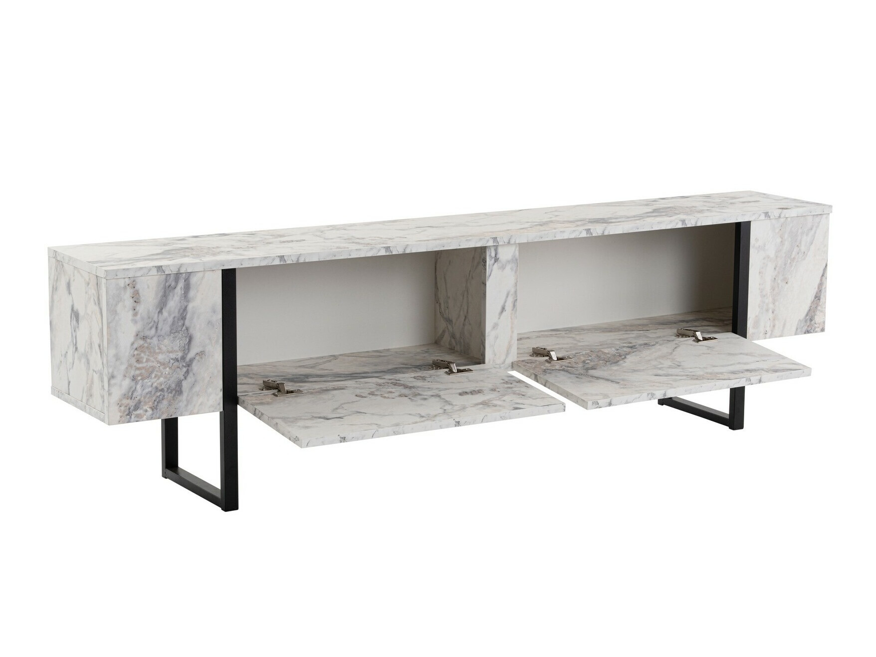 TV-omarica Novato 105 (Beli marmor + Črna)