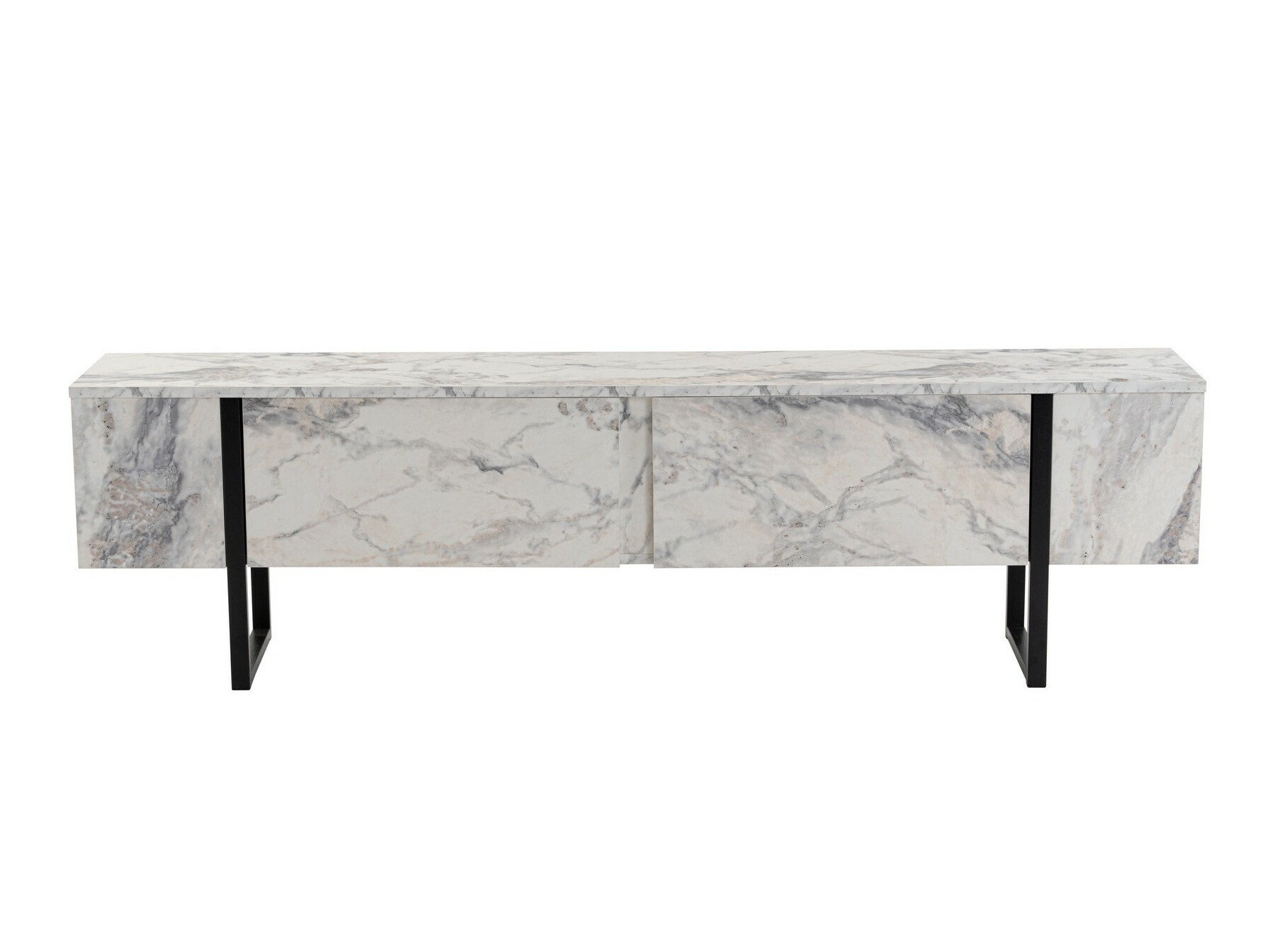 TV-omarica Novato 105 (Beli marmor + Črna)