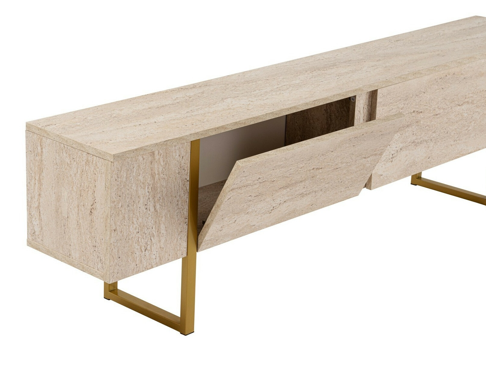 TV-omarica Novato 105 (Svetla Travertine + Zlata)