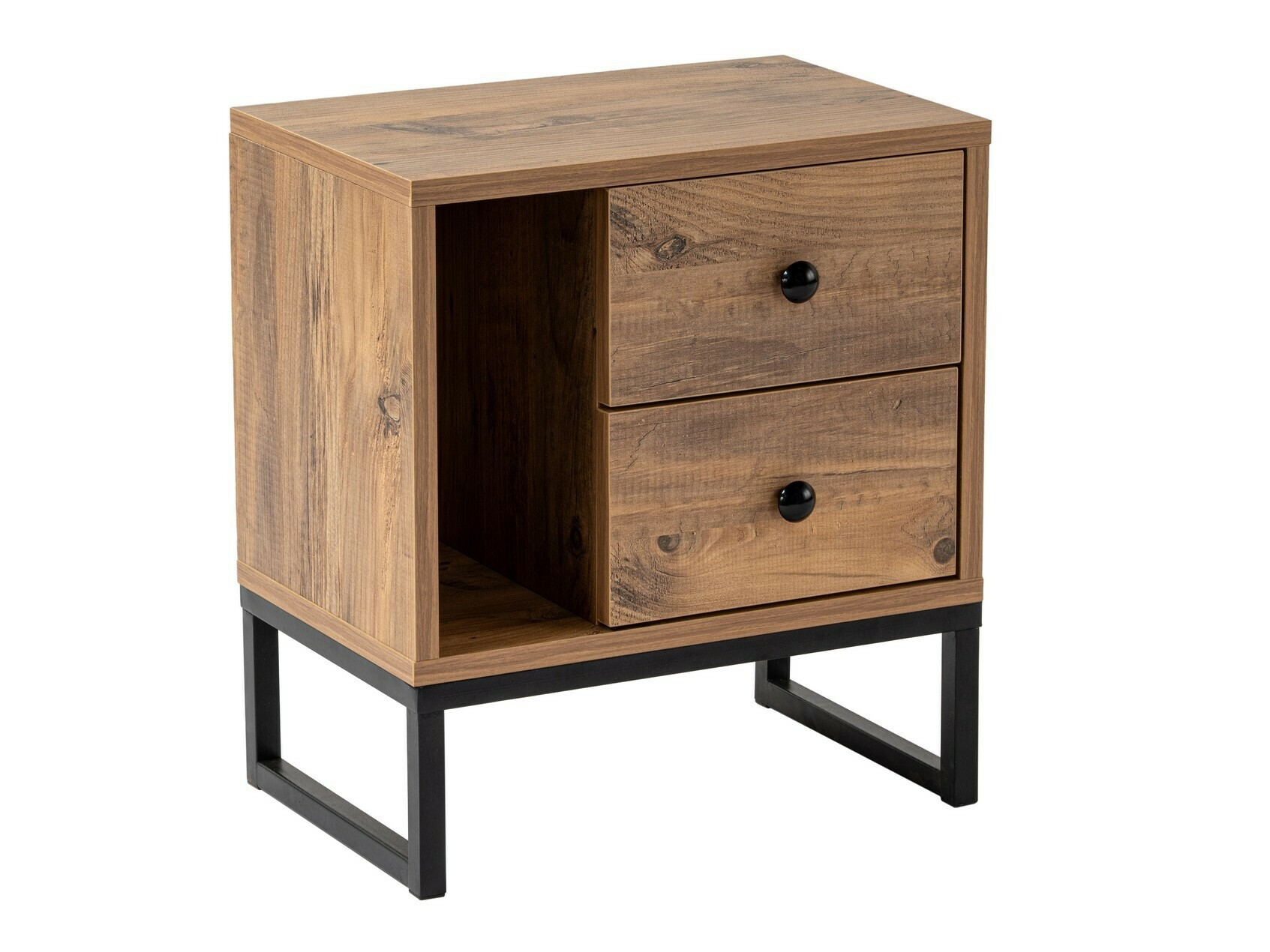 Nočna omarica Novato 109 (Bor + Črna)