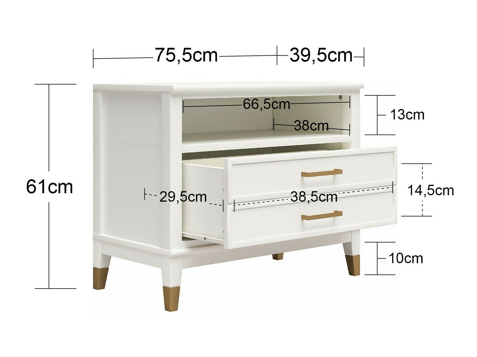 Nočna omarica CosmoLiving by Cosmopolitan Belromu 107 (Bela)