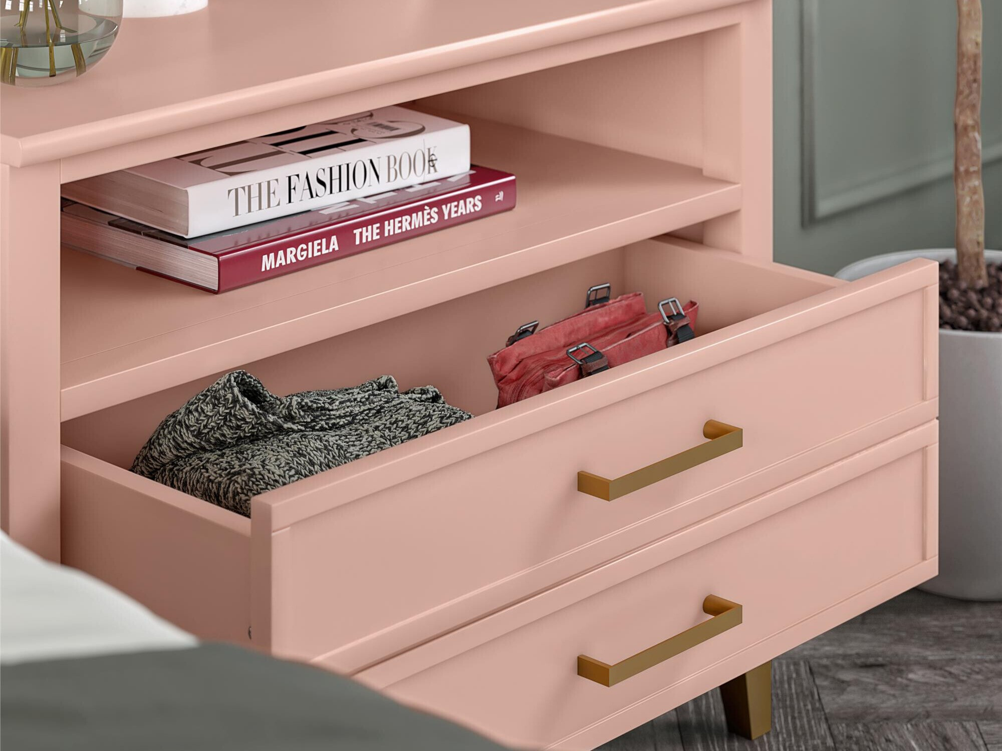 Nočna omarica CosmoLiving by Cosmopolitan Belromu 107 (Roza)