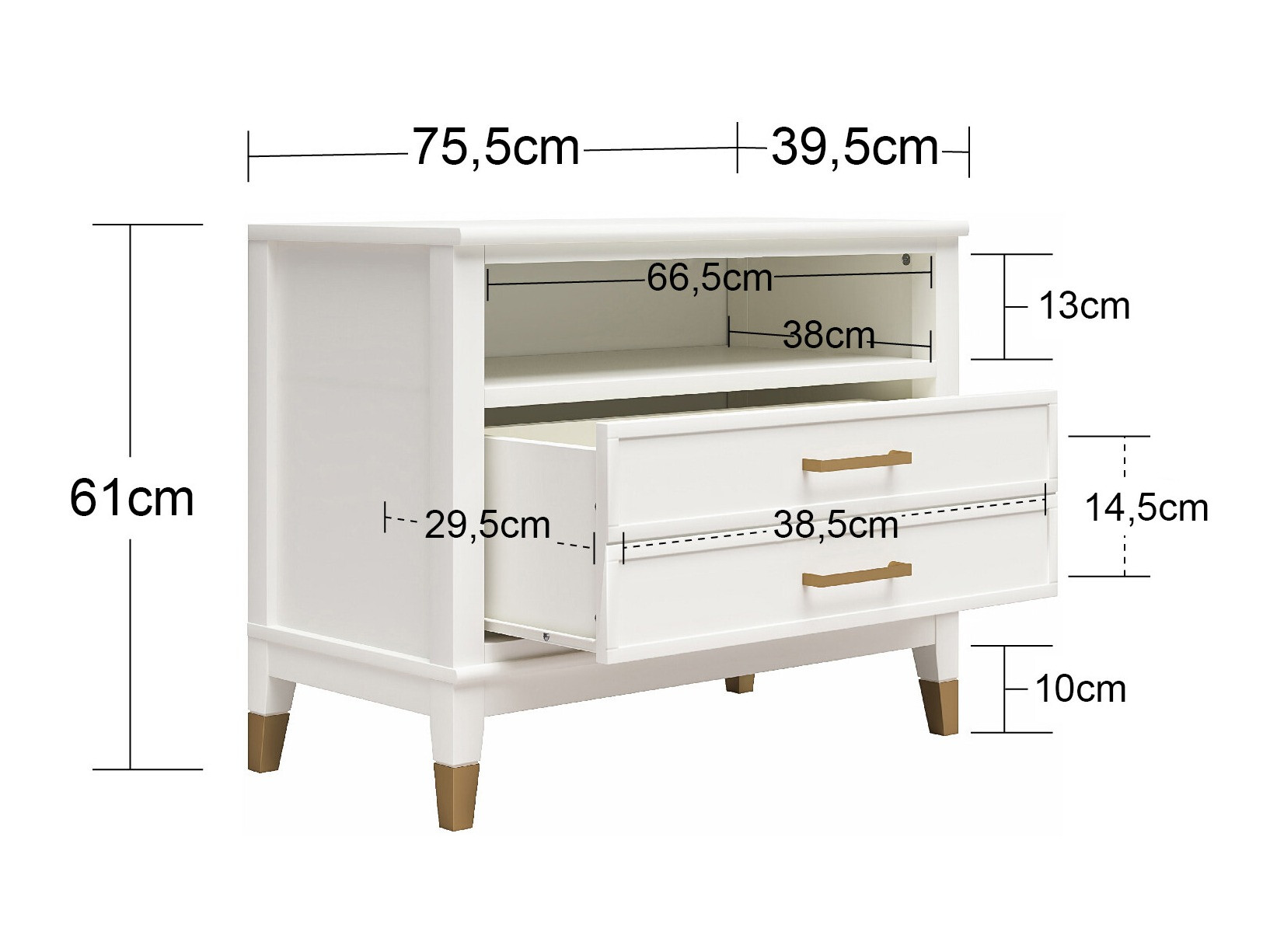 Nočna omarica CosmoLiving by Cosmopolitan Belromu 107 (Roza)