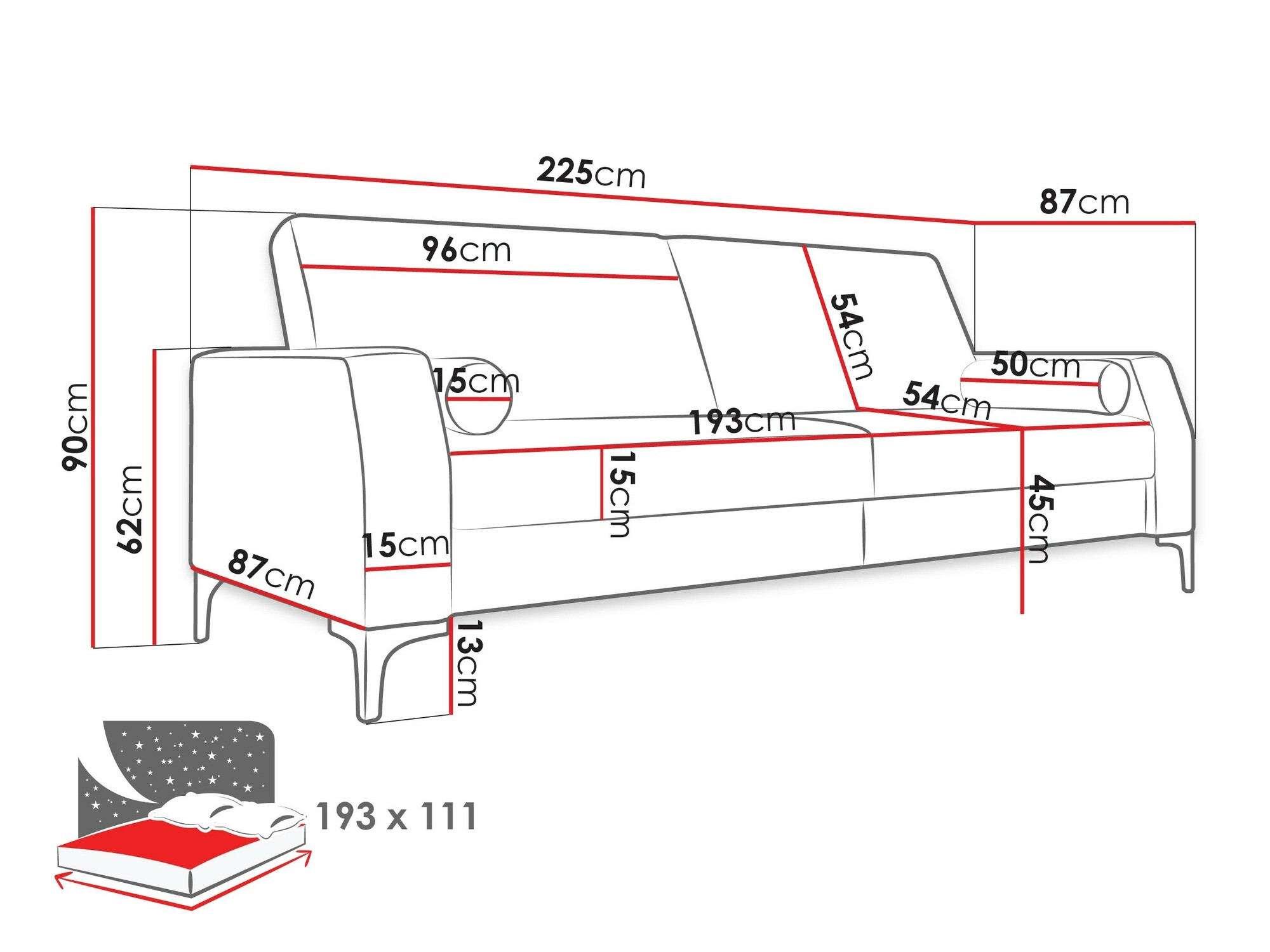 Raztegljiv kavč Tutelal