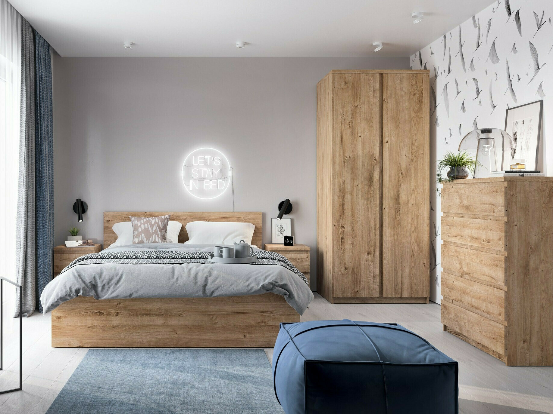 Nočna omarica Merfere 102 (Hrast)