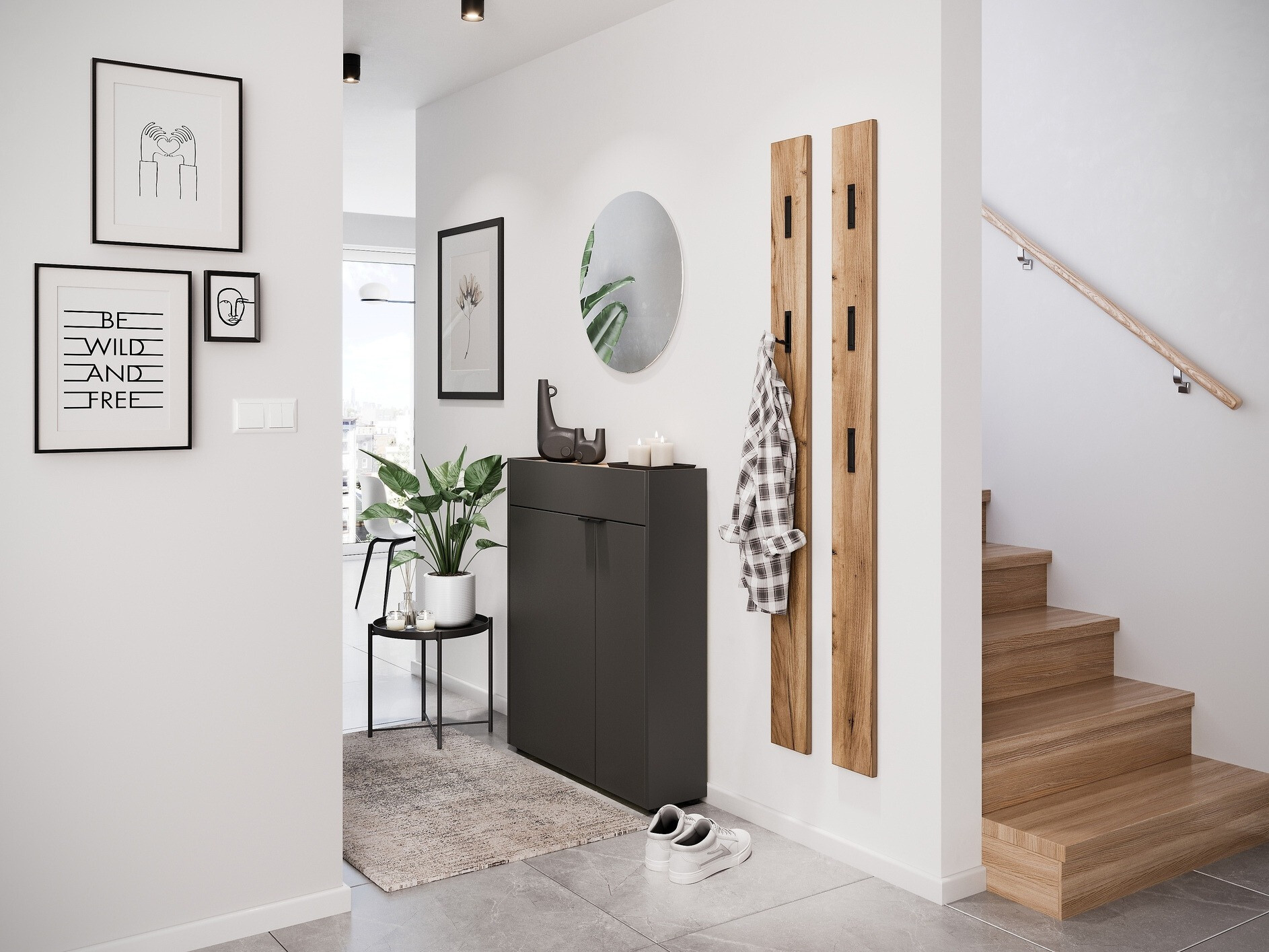 Komplet za predsobo Cirsale 111 (Grafit + Navarra hrast)