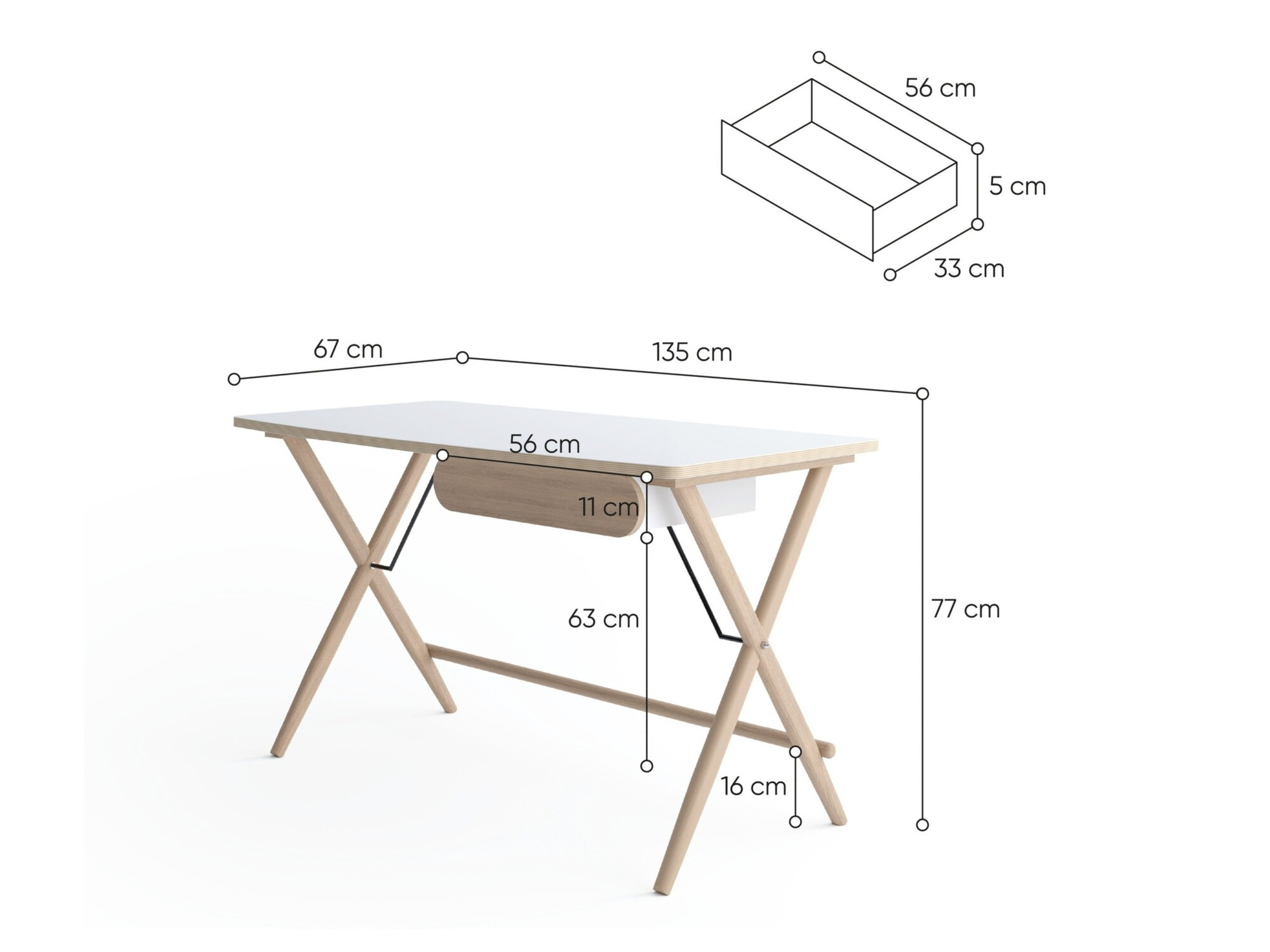 Pisalna miza Fresno 157