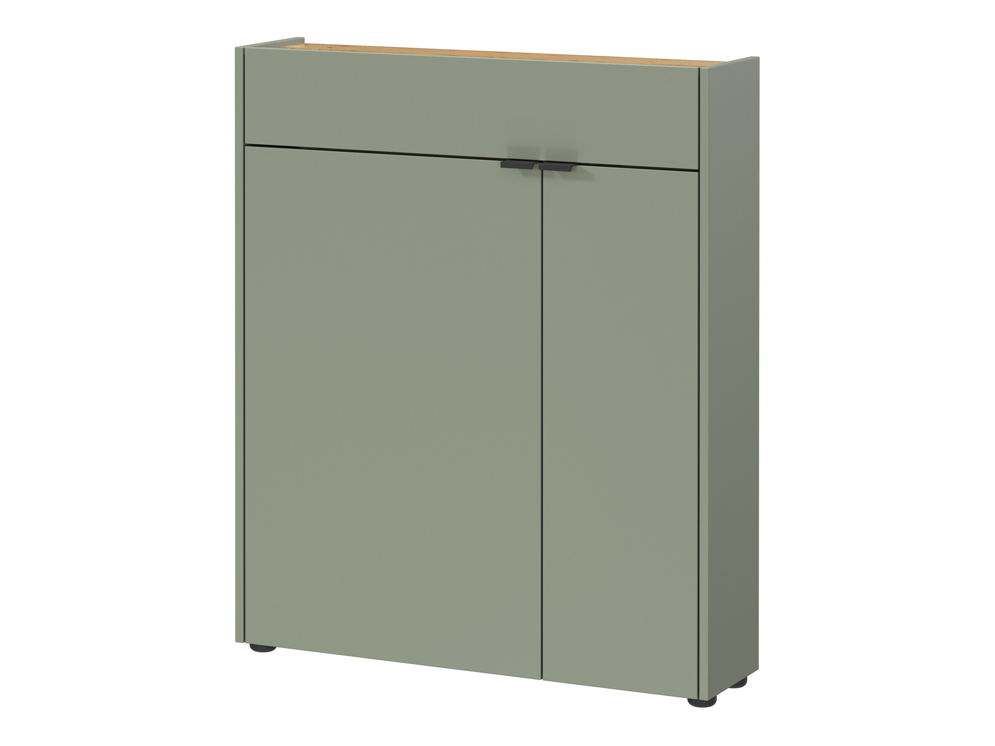 Regal za čevlje Cirsale 110 (Prašno zelena + Navarra hrast)