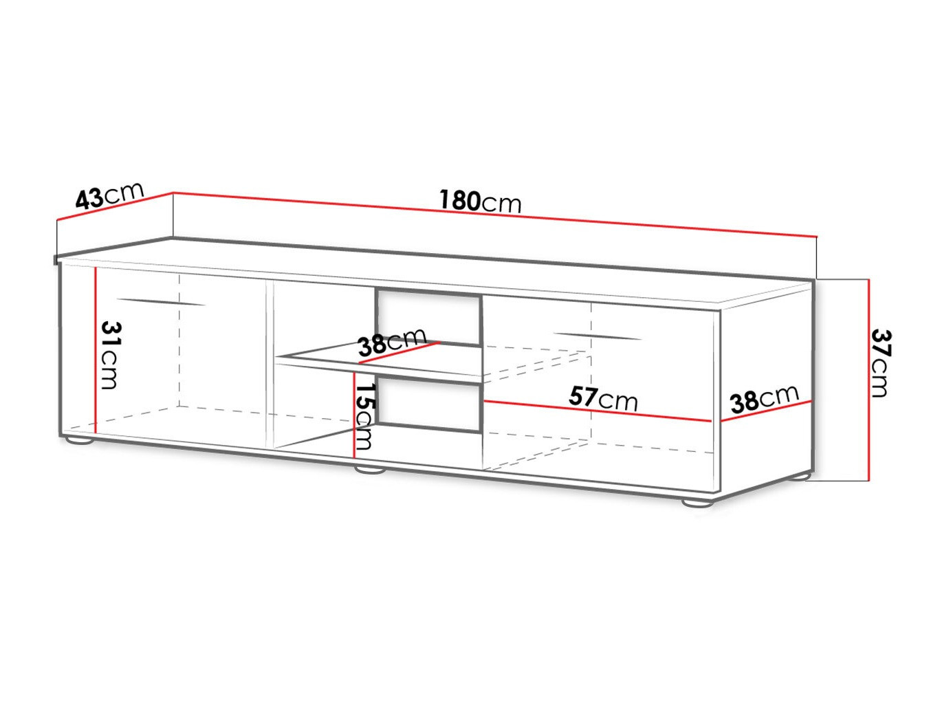 TV-omarica Tornola 101 (Črna + Sijaj črna)
