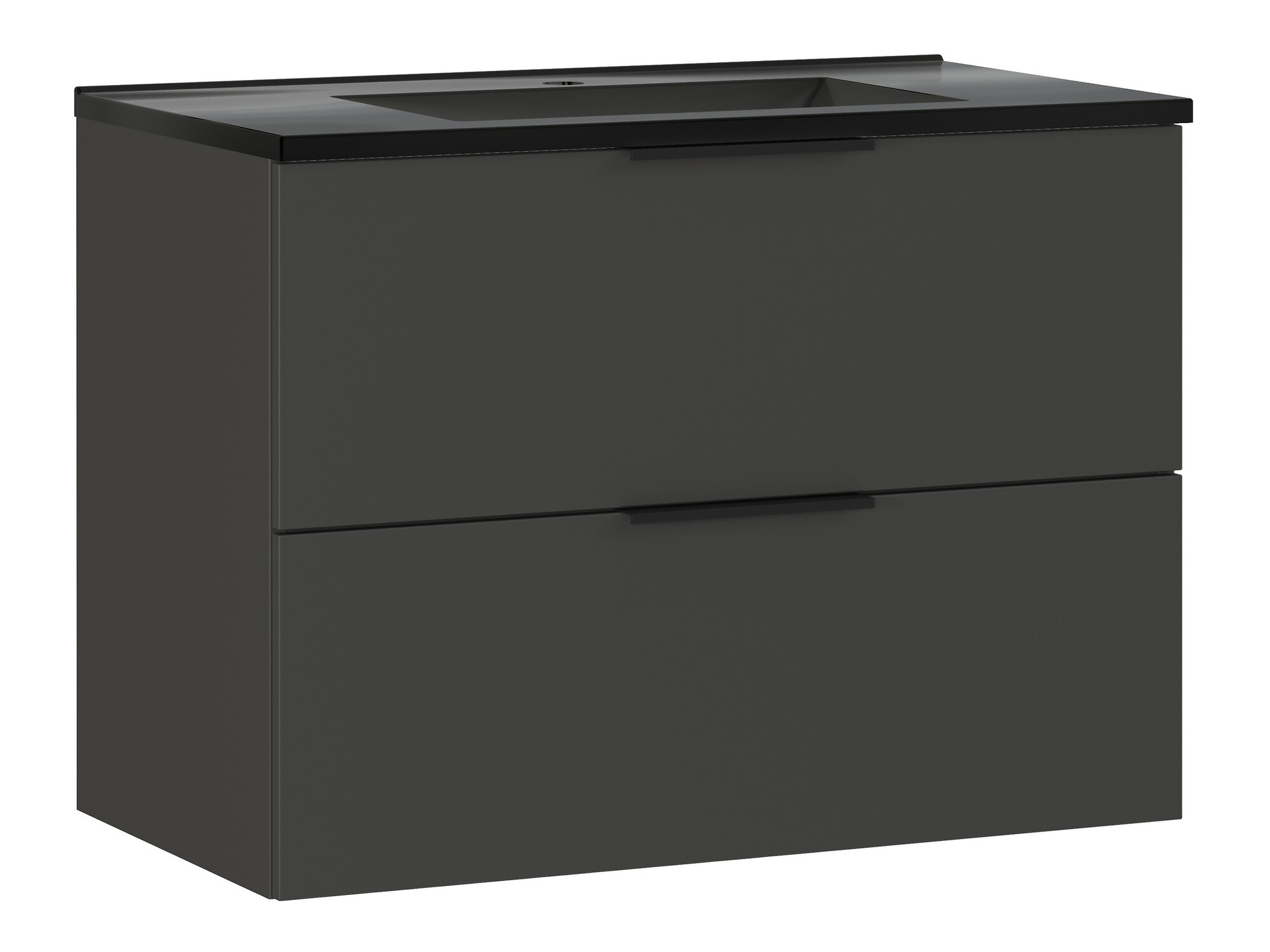 Viseča kopalniška omarica za umivalnik Temeli 108 (Grafit + Črna)