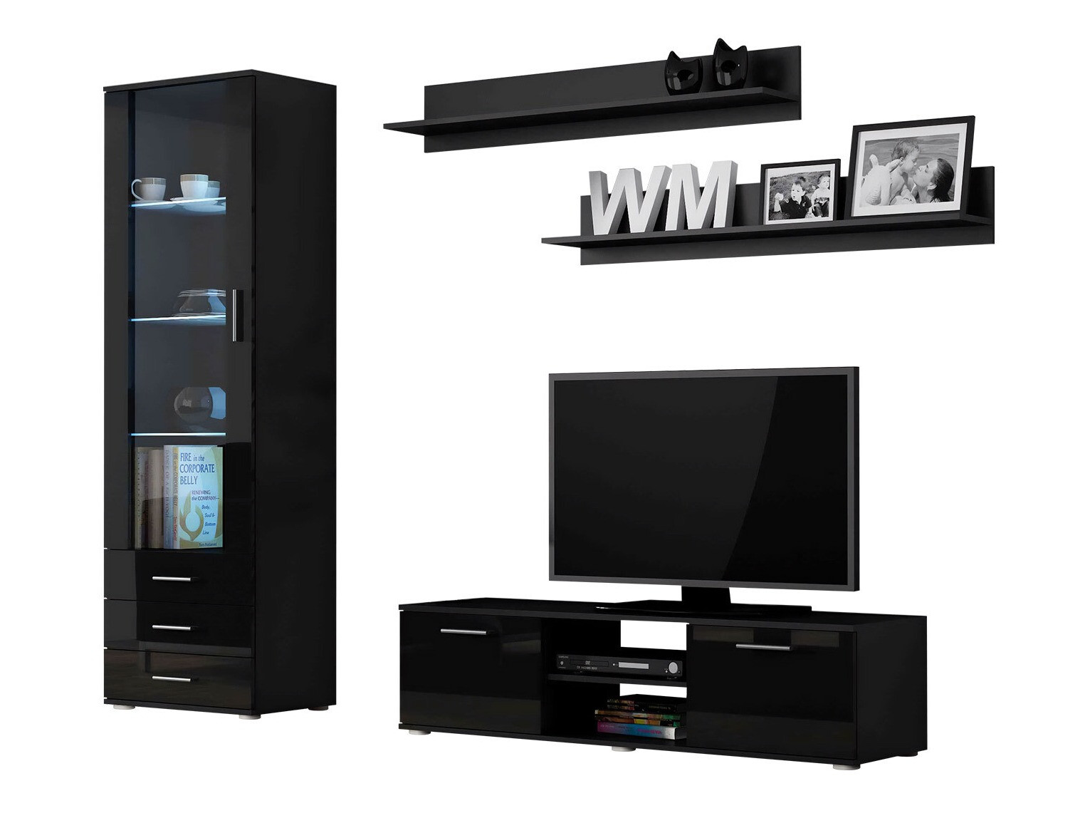 Dnevni prostor Tornola 110 (Črna + Sijaj črna)