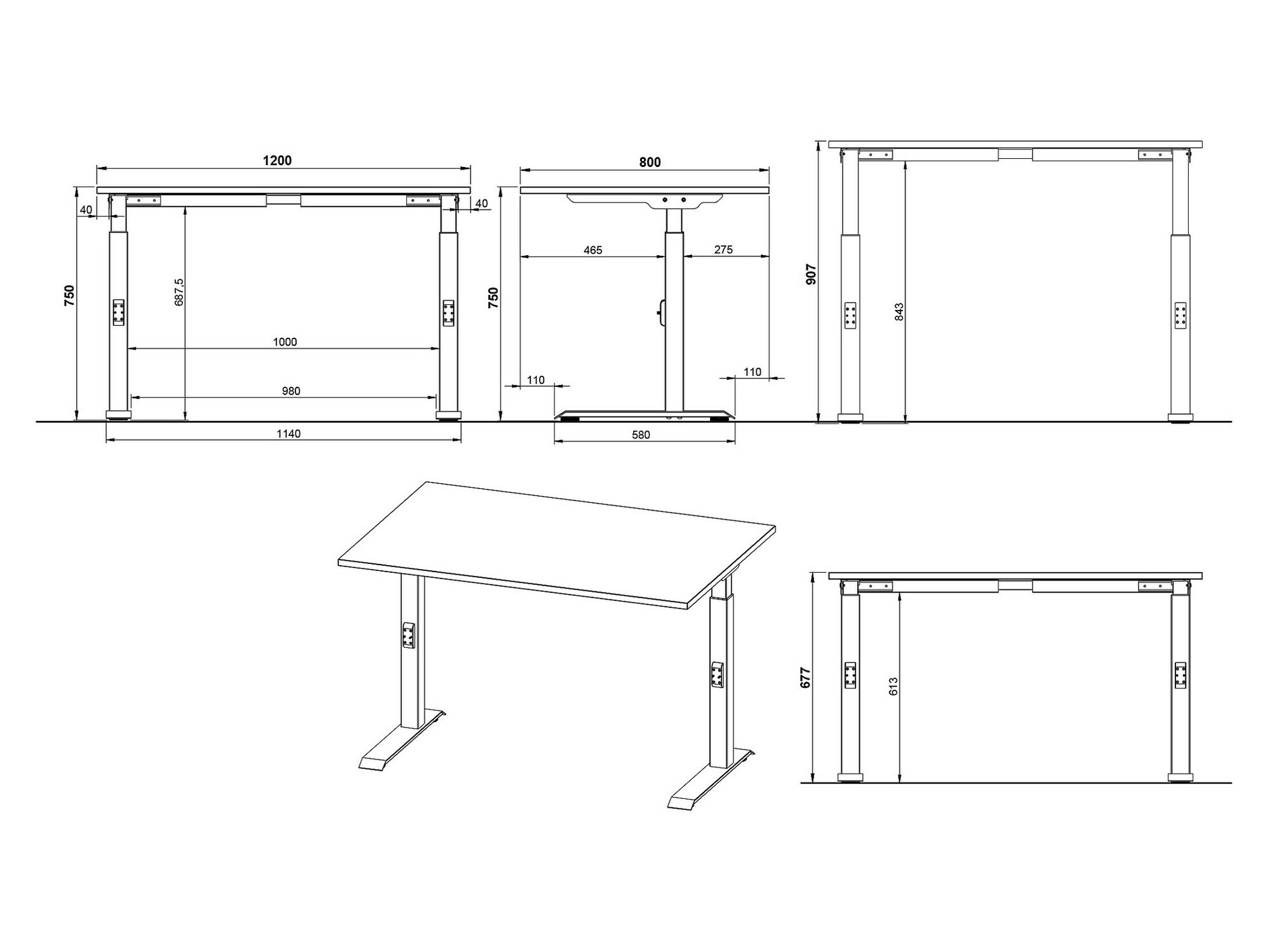 Pisalna miza Vesbeno 108 (Kašmir + Črna)