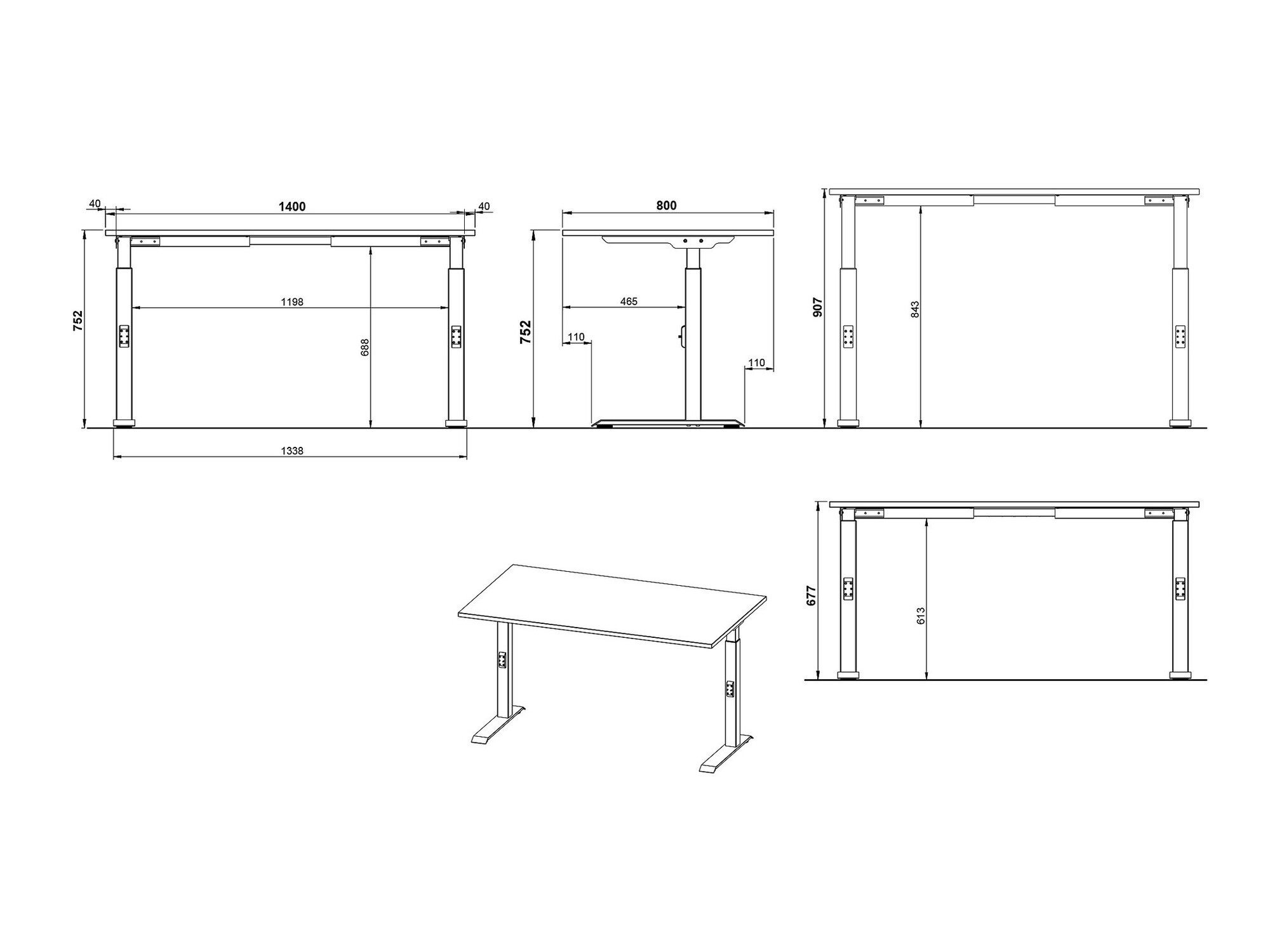 Pisalna miza Vesbeno 109 (Kašmir + Črna)