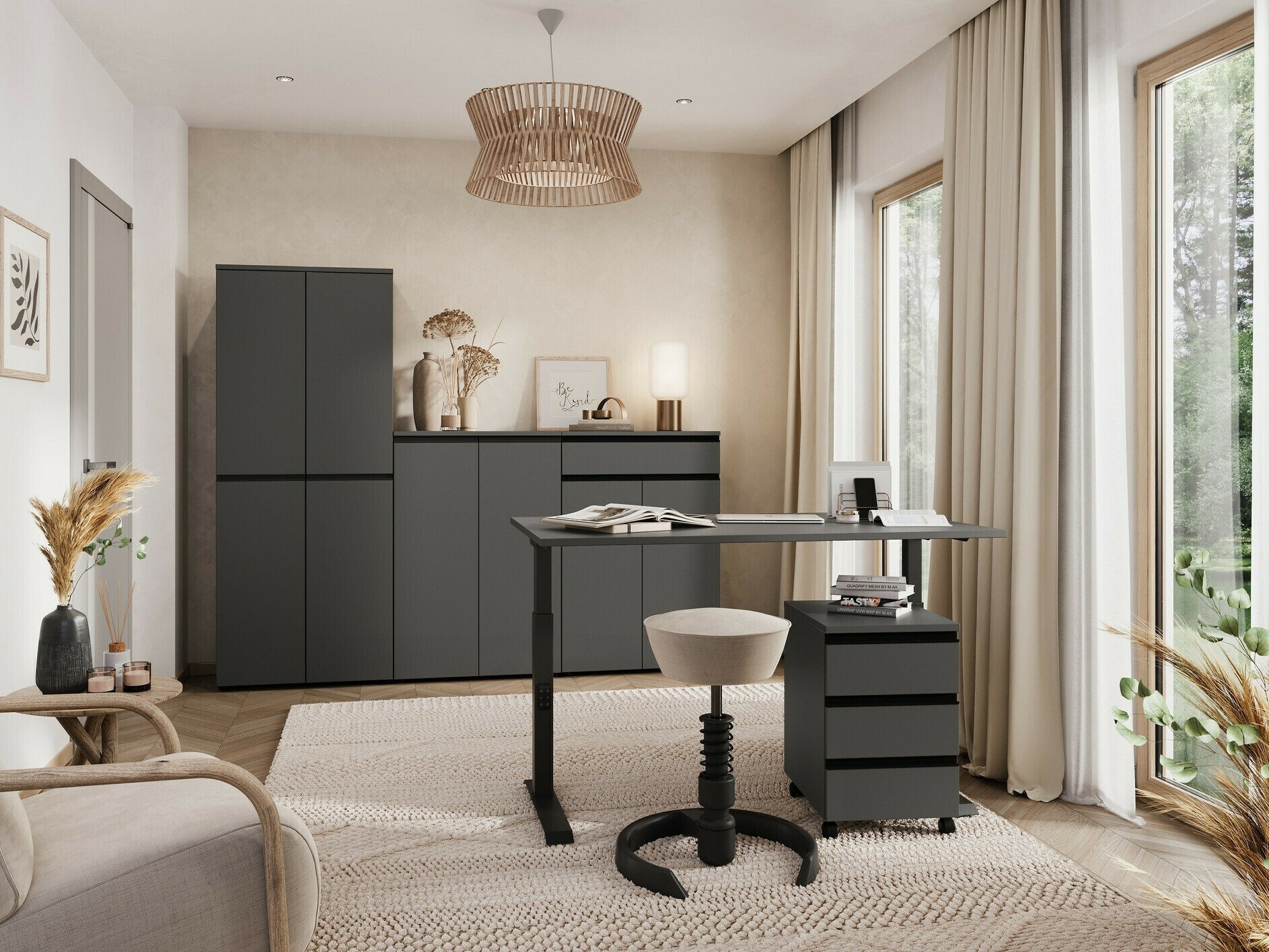 Pisalna miza Vesbeno 111 (Grafit + Črna)