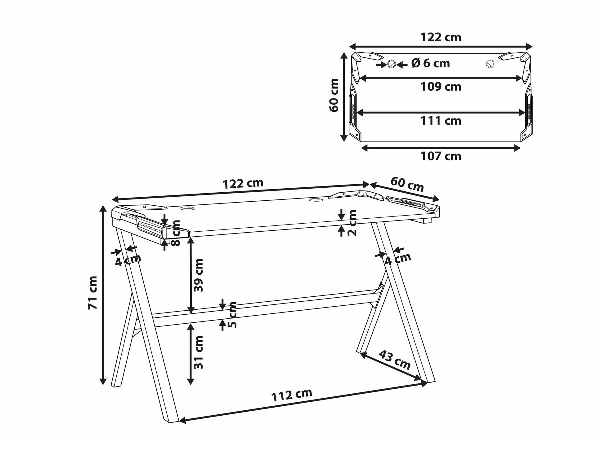 Gaming miza Berwyn 2195