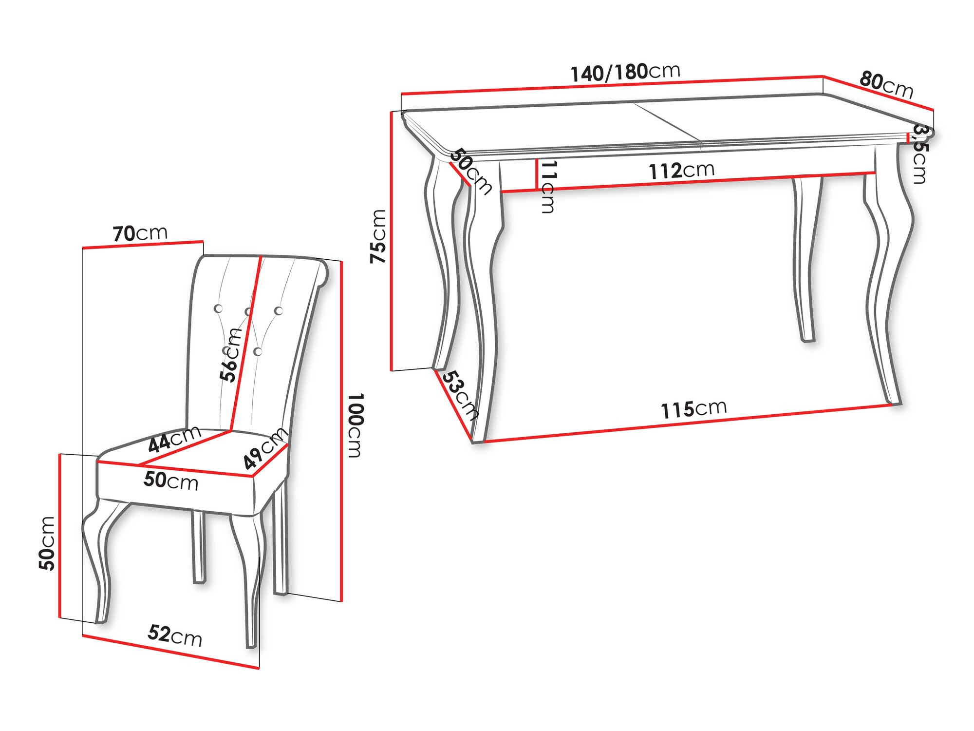 Jedilniški komplet Comfivo 405 (Paros 05)