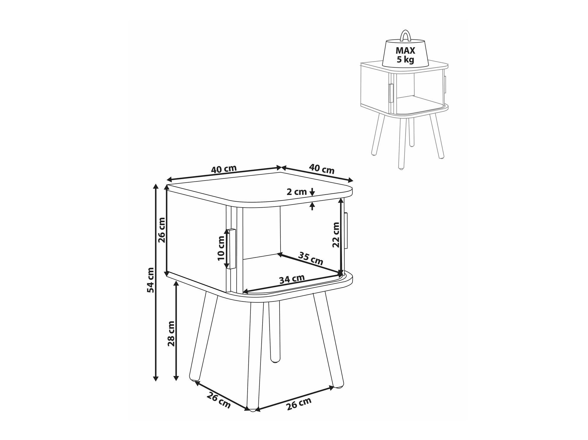 Nočna omarica Sonveli 104