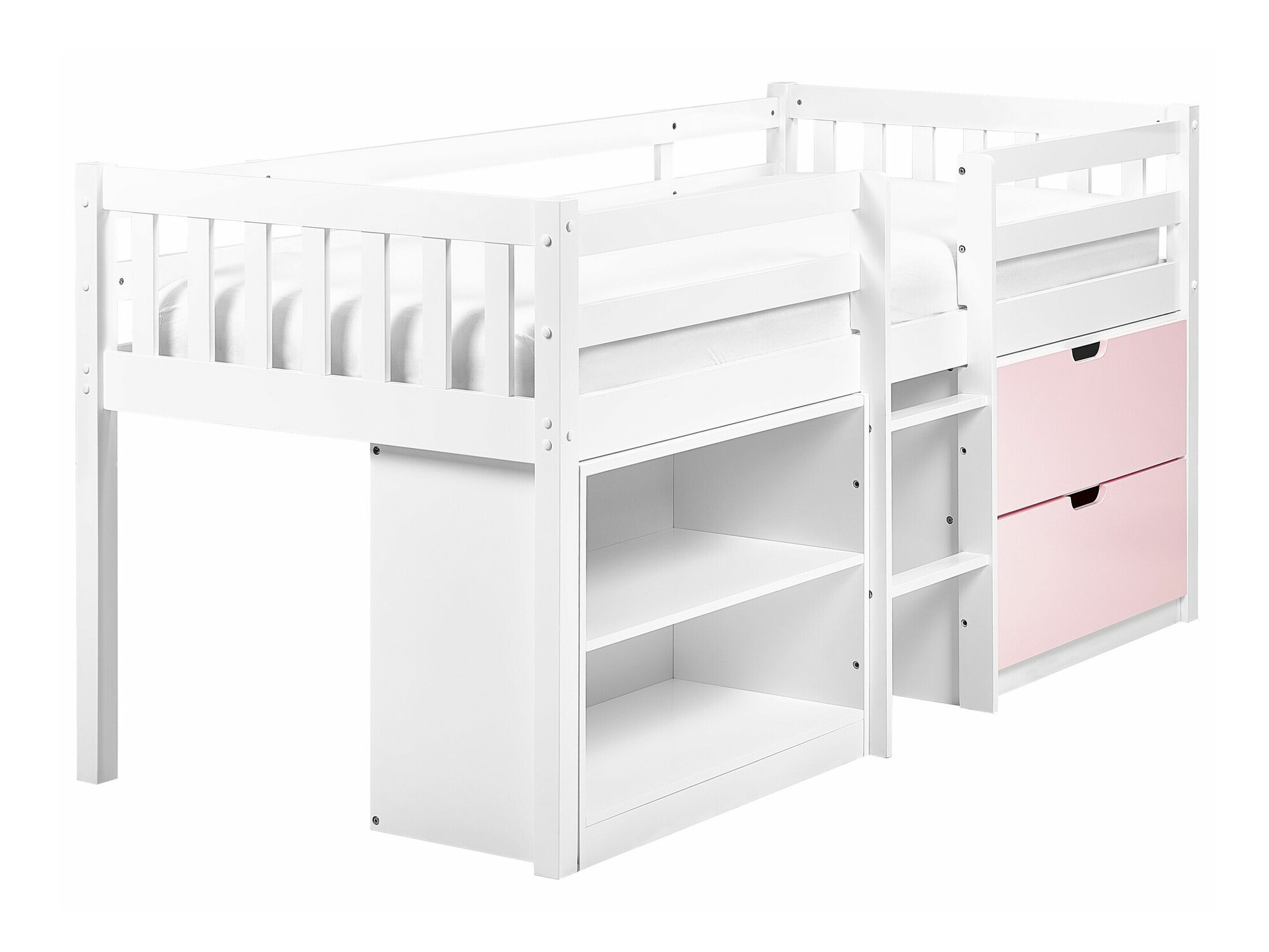 Visoka postelja Berwyn 2199 (Bela + Roza)