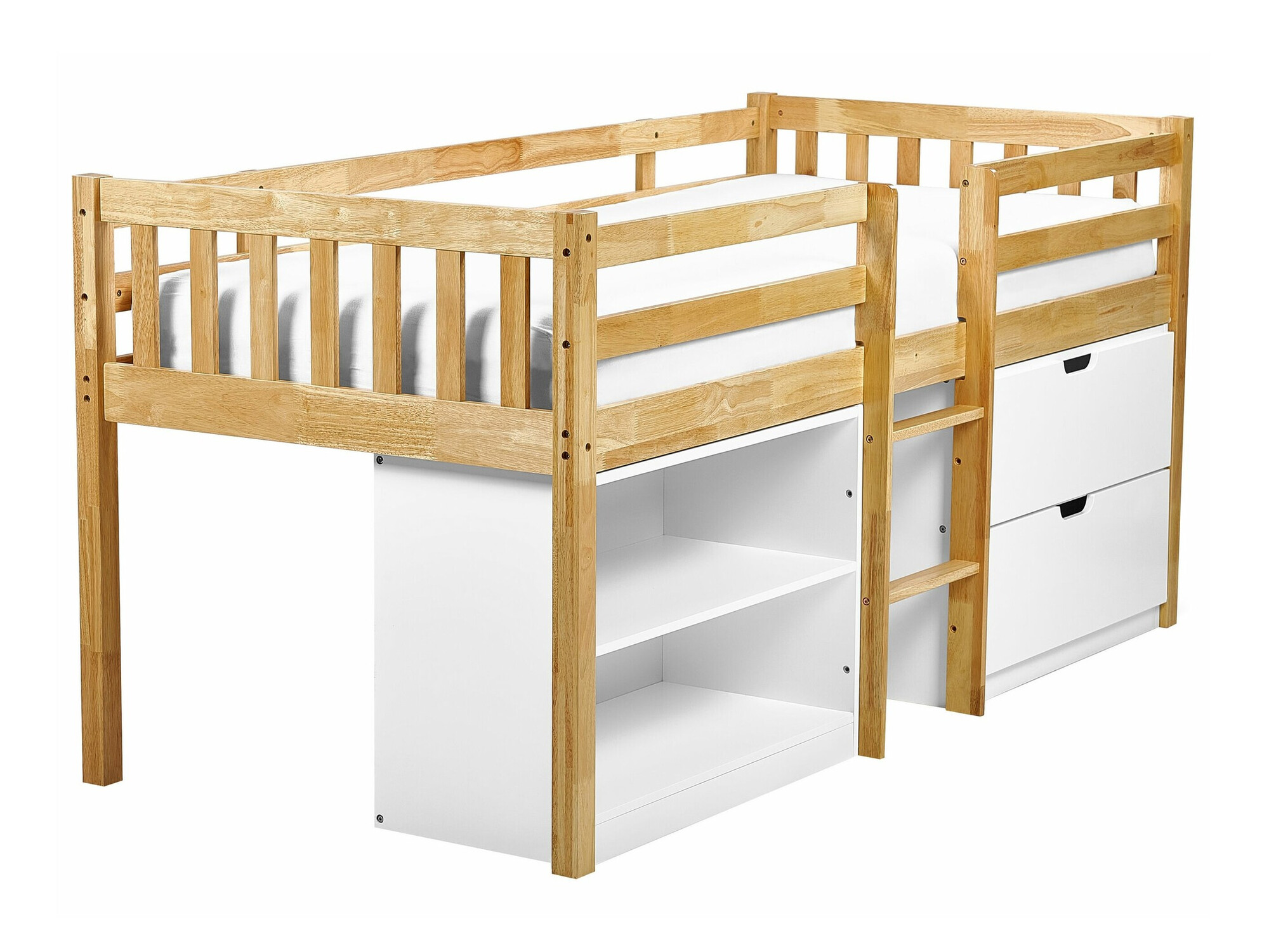 Visoka postelja Berwyn 2199 (Svetel les + Bela)