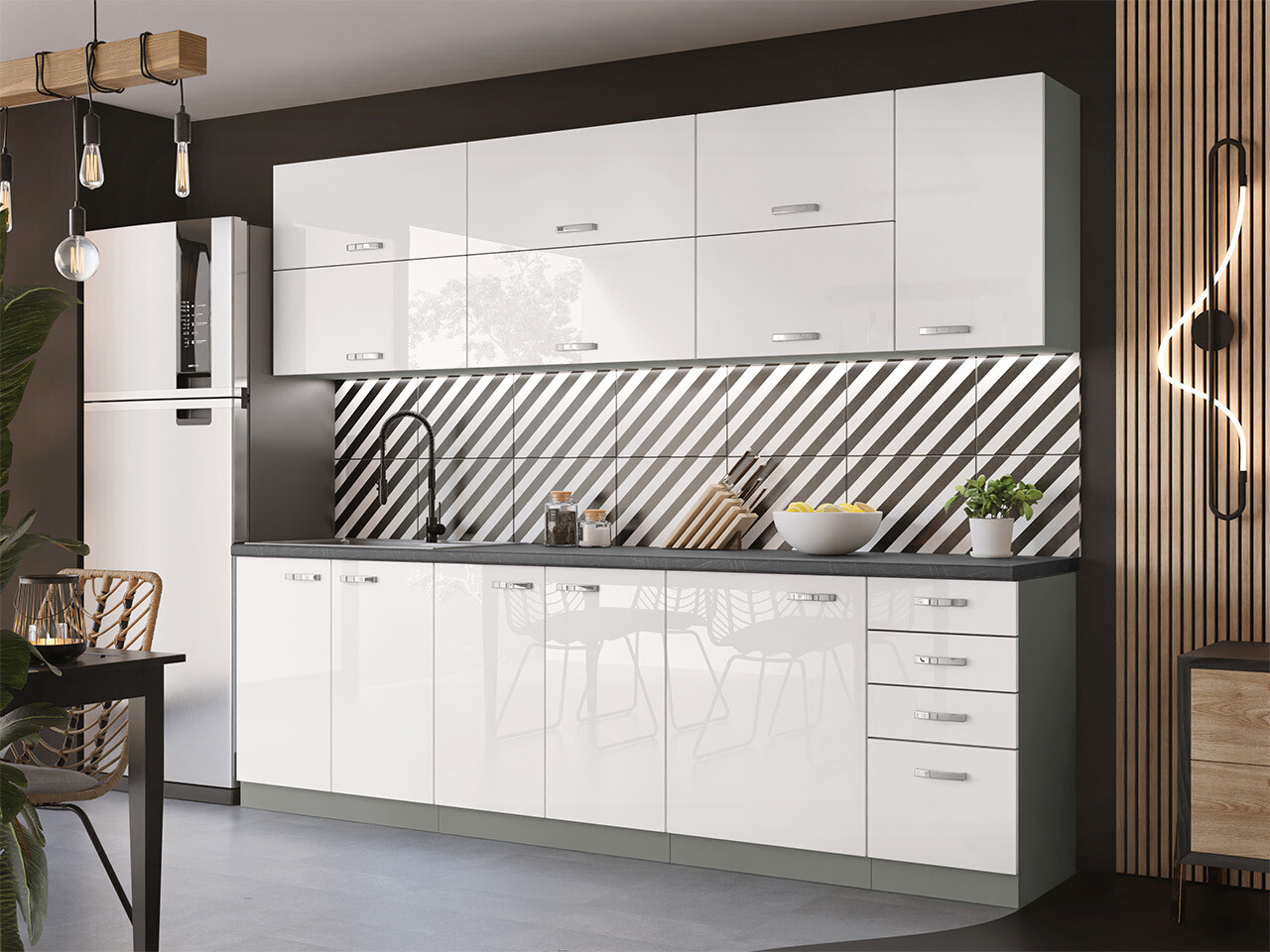 Modularna omarica s predali Multi White 122