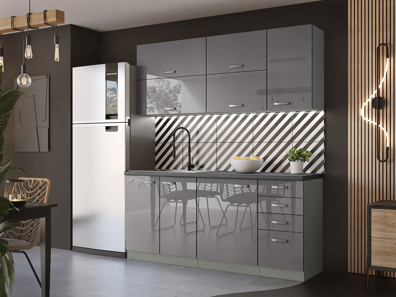 Modularna omarica za vgradne aparate Multi Grey 101