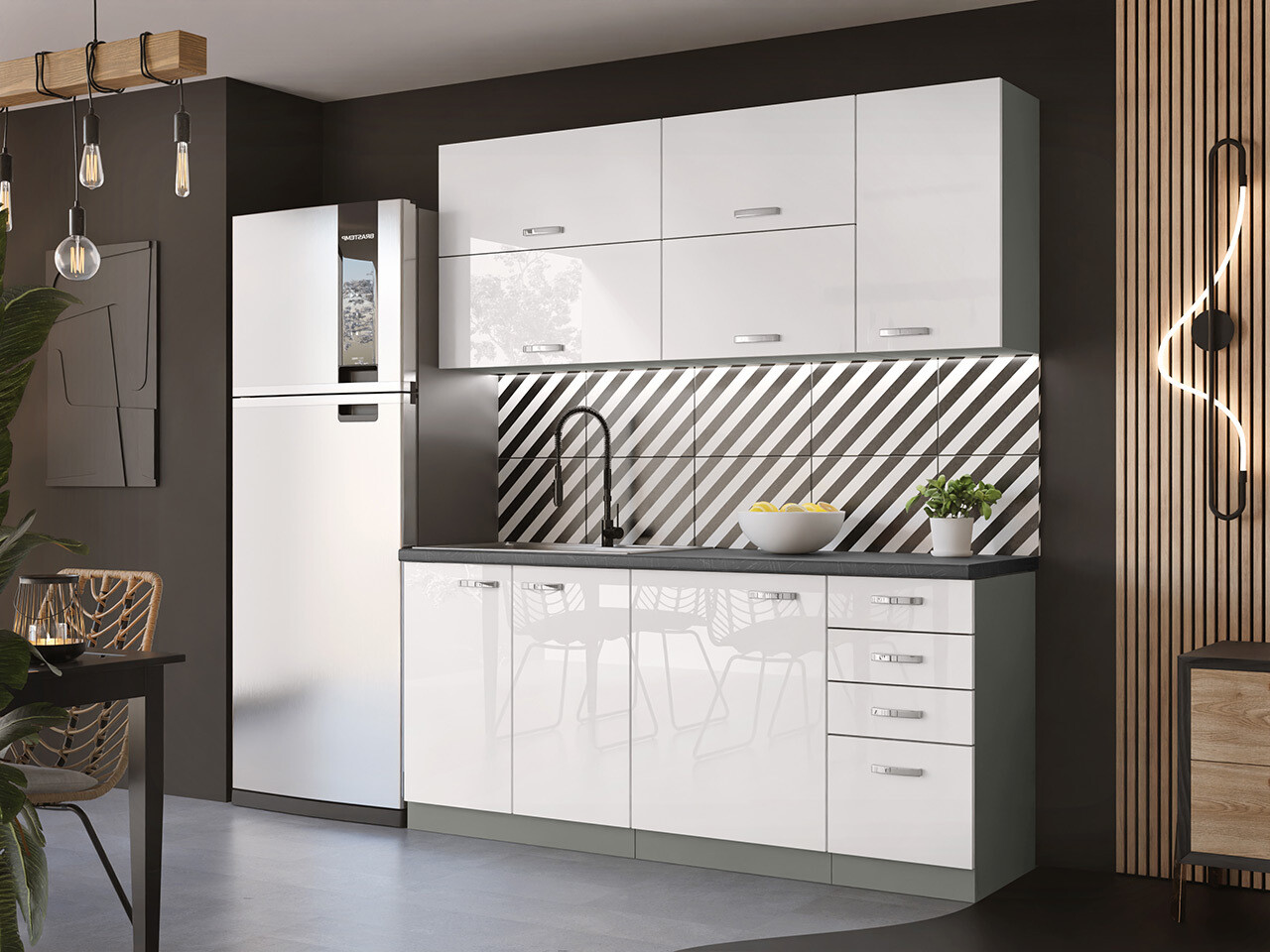 Modularna stenska omarica Multi White 104