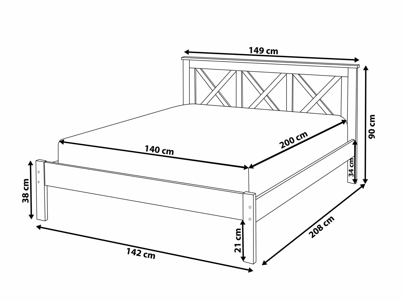 Postelja Berwyn 758 (Bela)