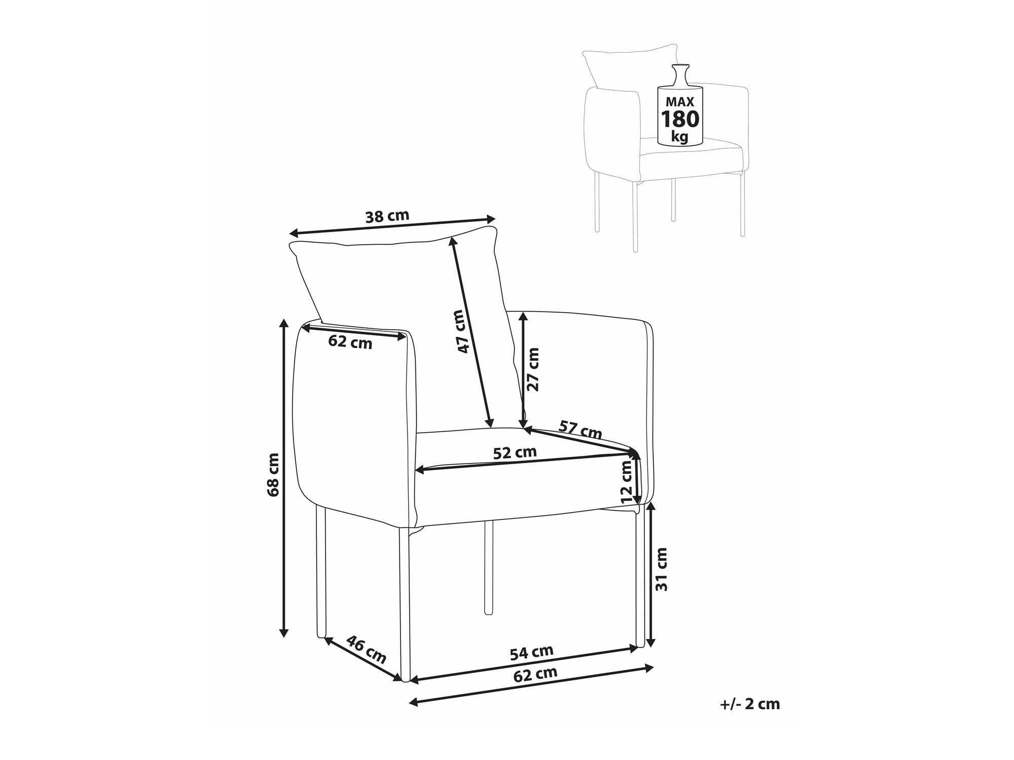 Fotelj Berwyn 2203 (Temno modra)