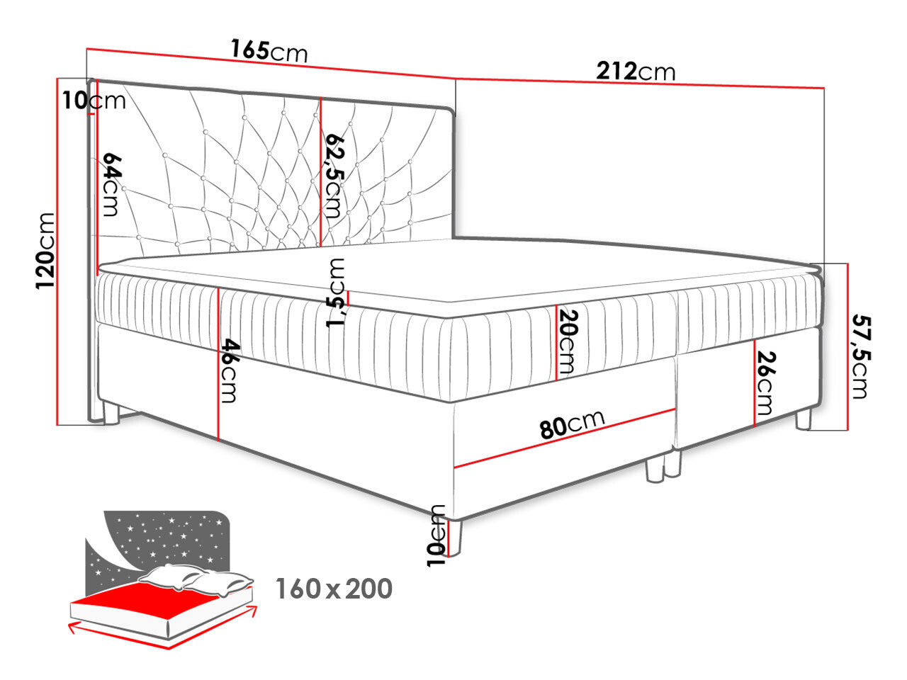 Boxspring postelja Civitas (Manila 04)