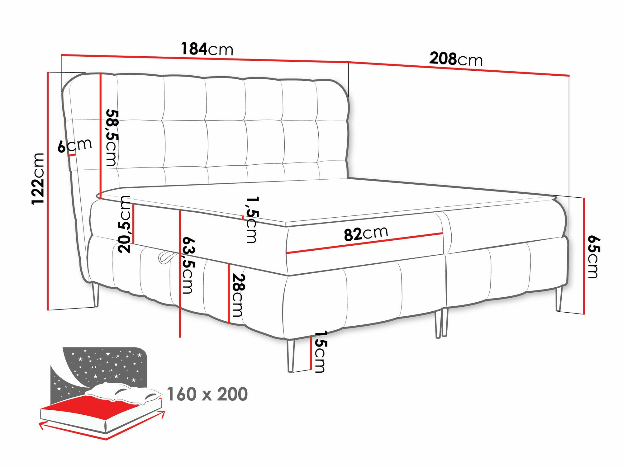 Boxspring postelja Musica (Freya 210.23)