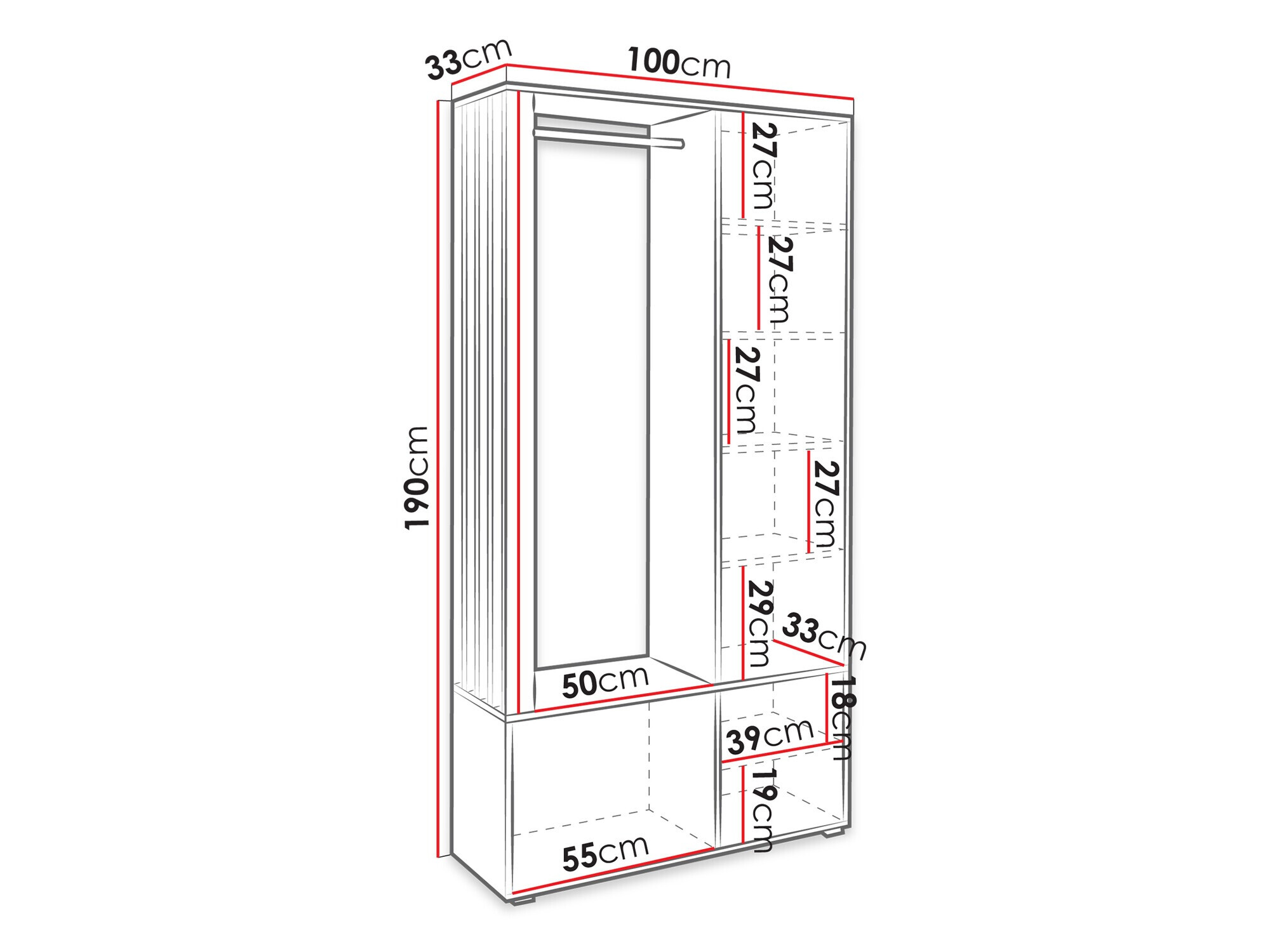 Komplet za predsobo Vinea (Kašmir)