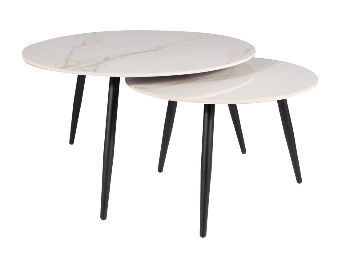 Komplet klubskih mizic Detroit 602 (Beli marmor)