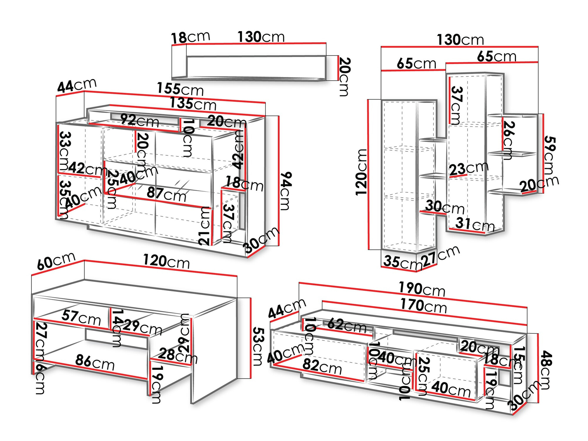 Komplet za dnevno sobo Fivfivi 103