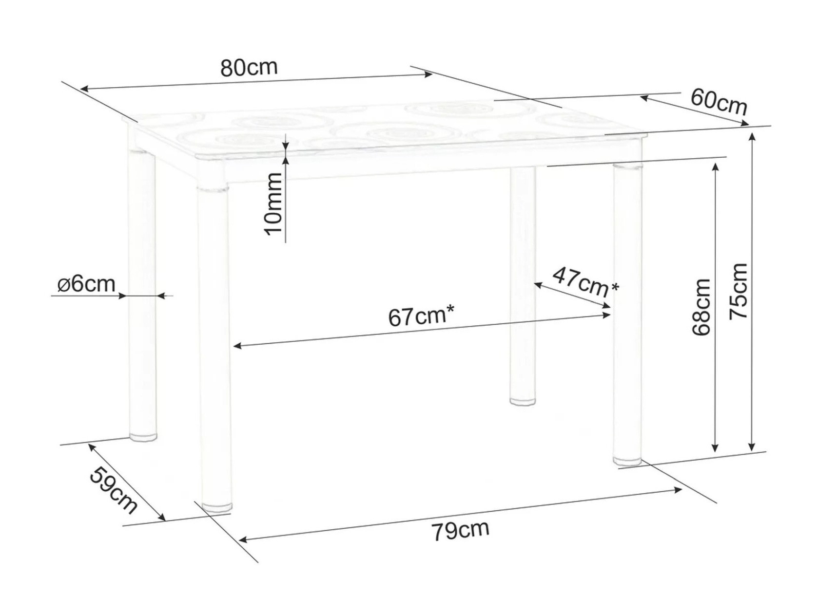 Miza Detroit 603 (Črna)
