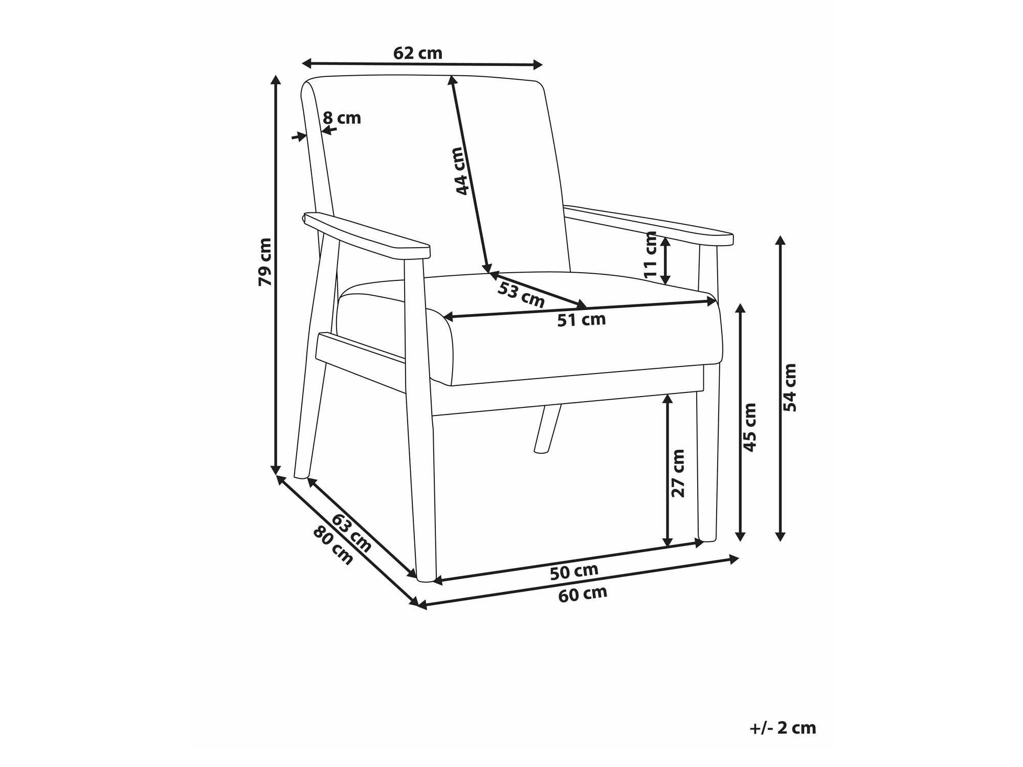 Fotelj Berwyn 2214 (Svetel les + Bela)
