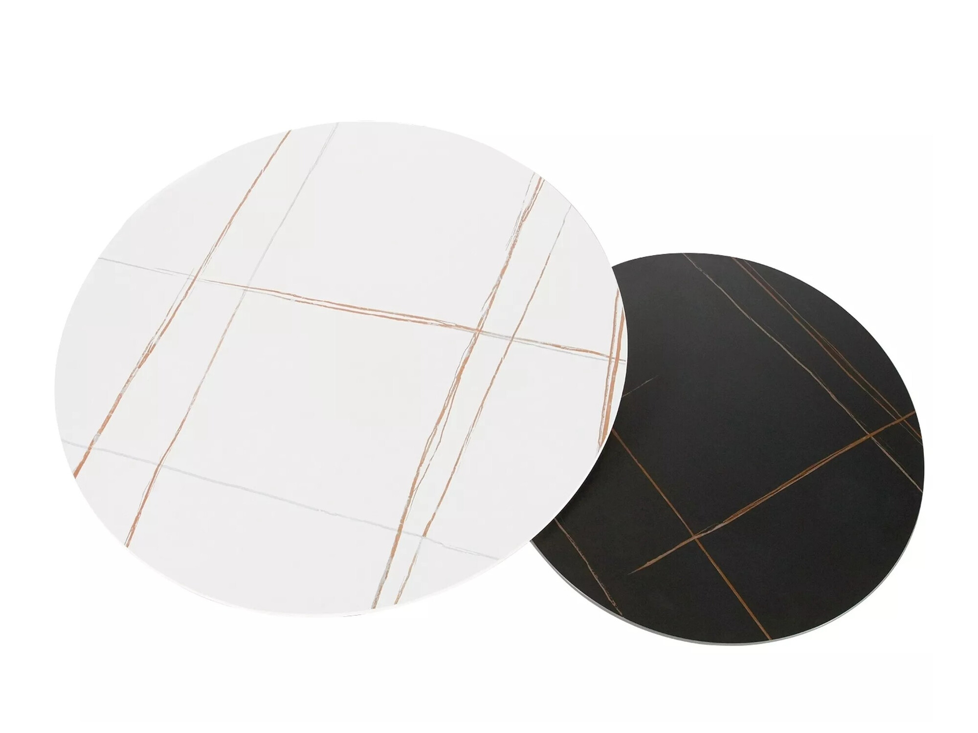 Komplet klubskih mizic Detroit 607 (Beli marmor + Črni marmor)