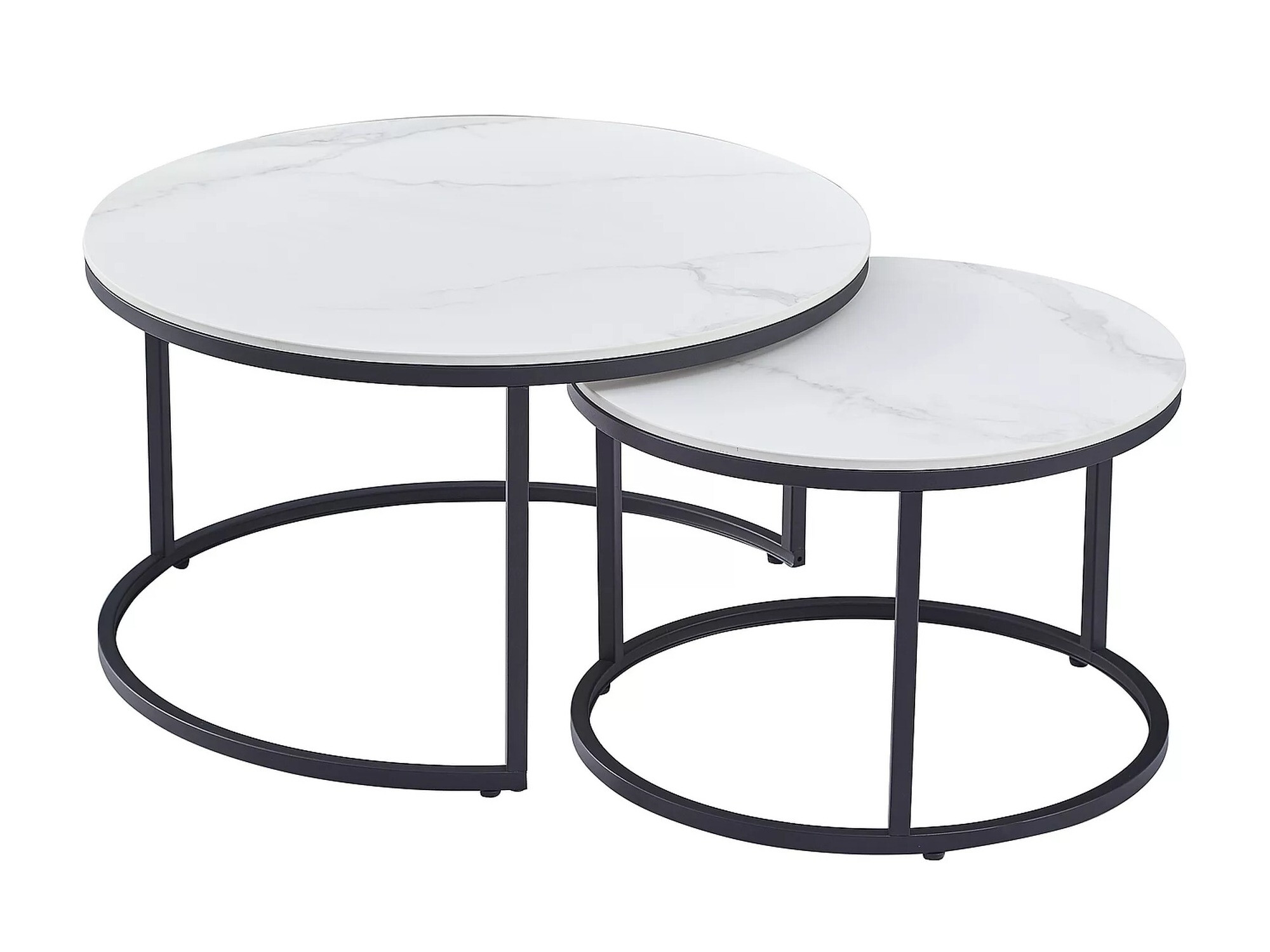 Komplet klubskih mizic Detroit 607 (Beli marmor)