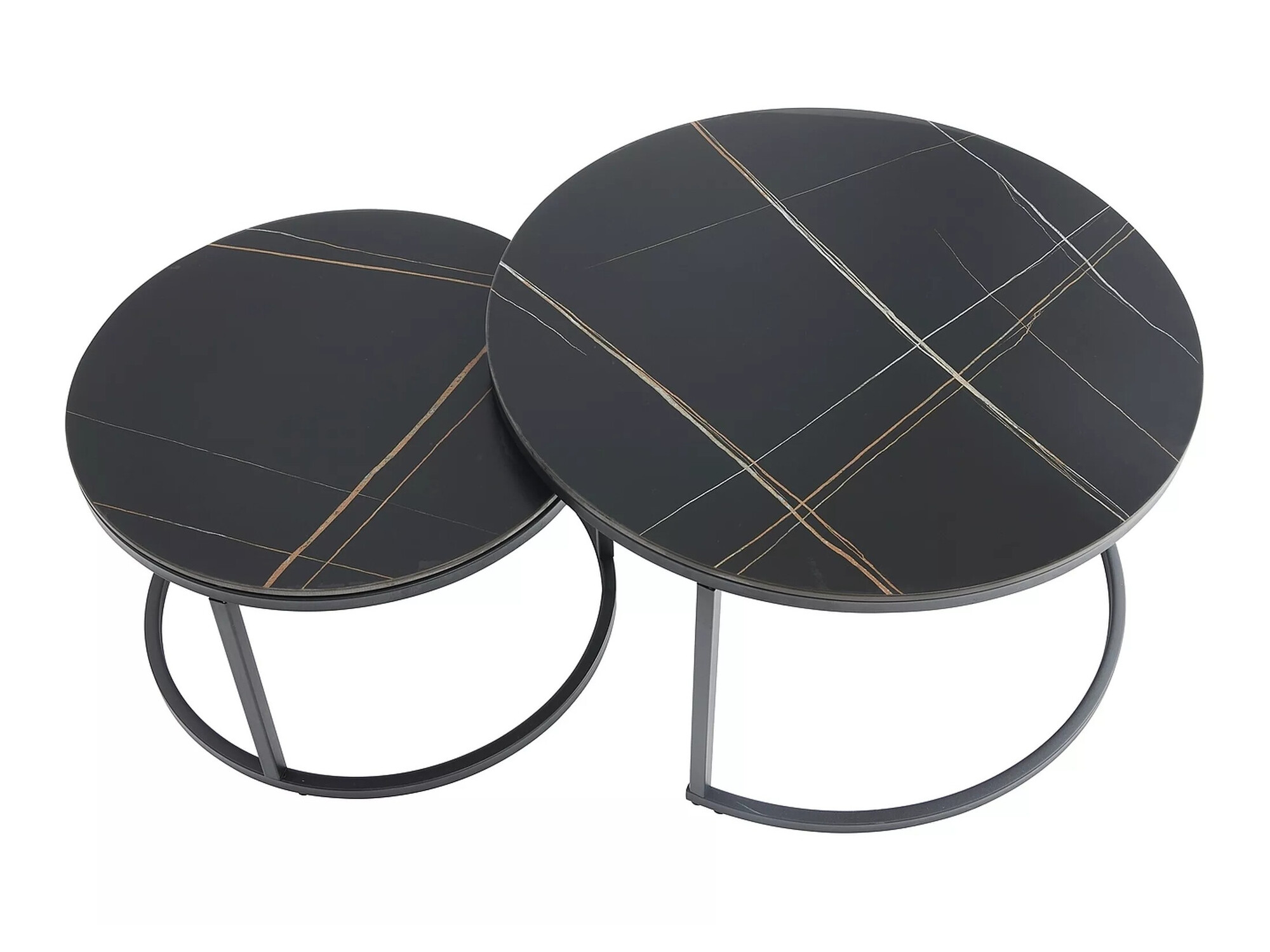 Komplet klubskih mizic Detroit 607 (Črni marmor)