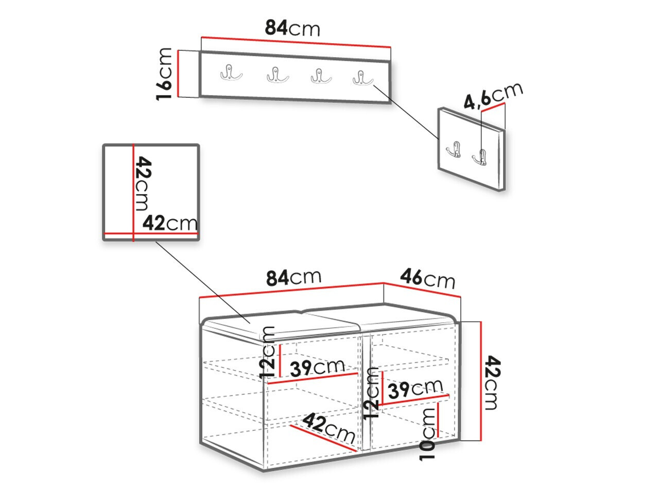Komplet za predsobo Hartford 275 (Artisan hrast)