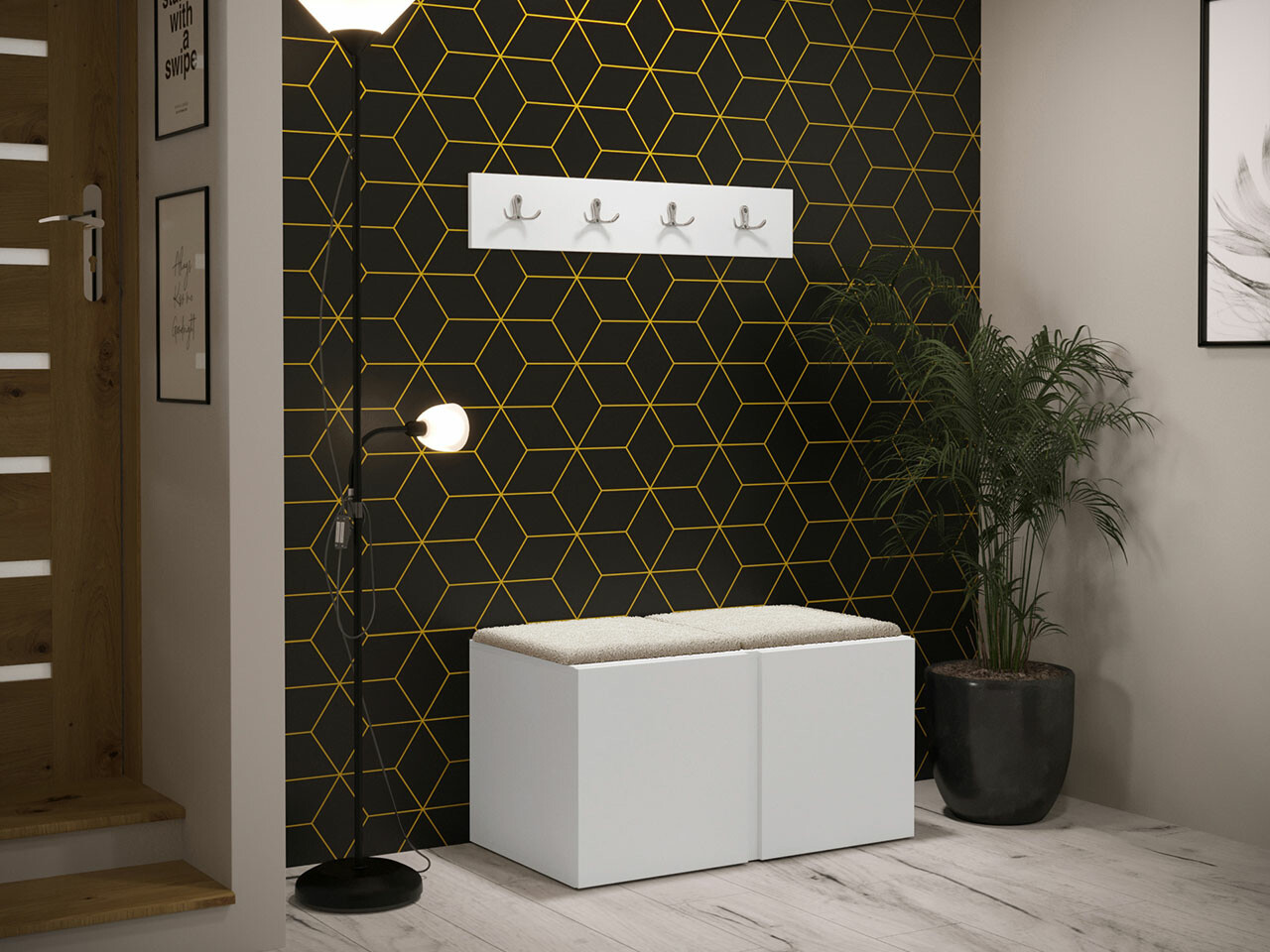 Komplet za predsobo Hartford 275 (Bela)